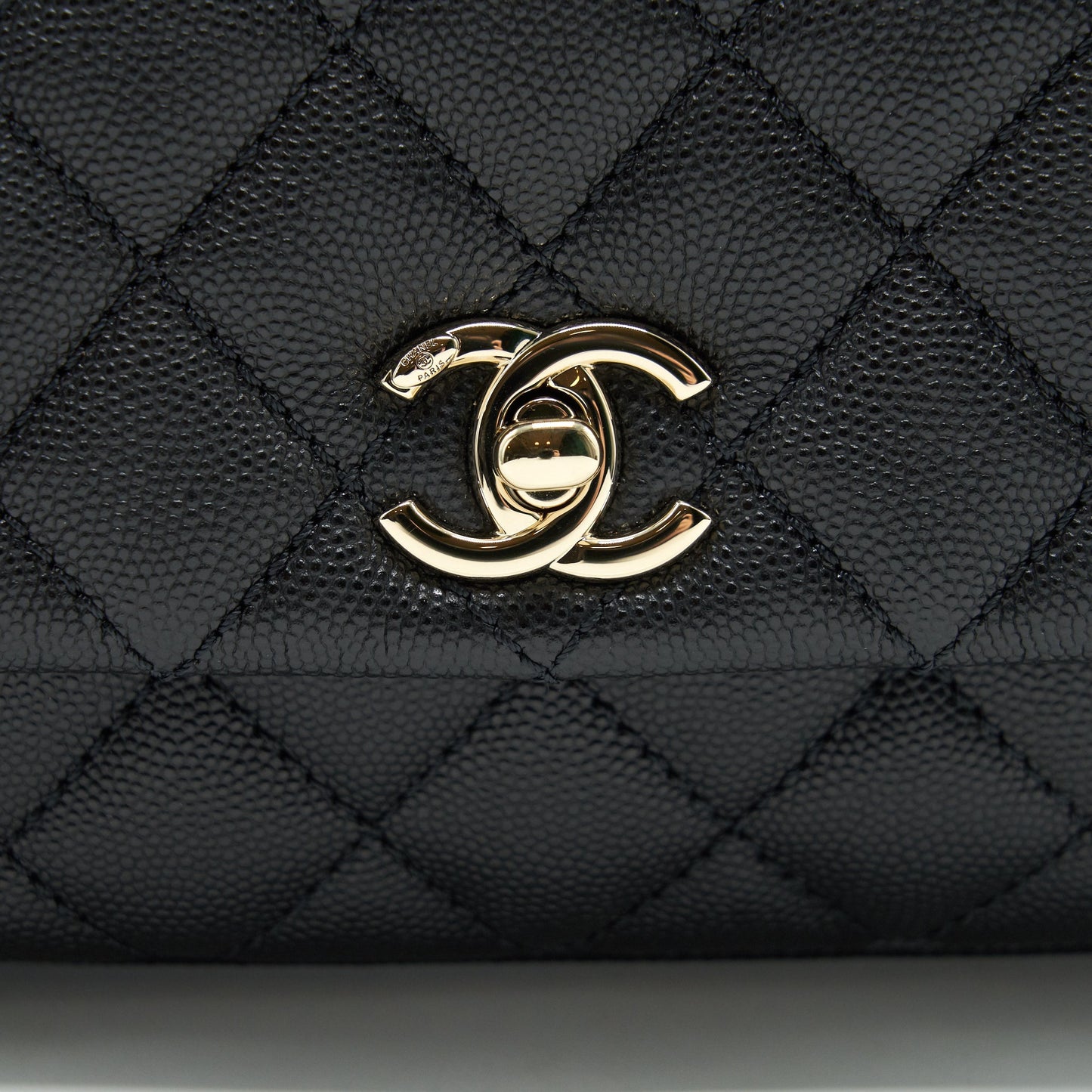 Chanel Coco Handle Extra Mini Black Embossed Handle L