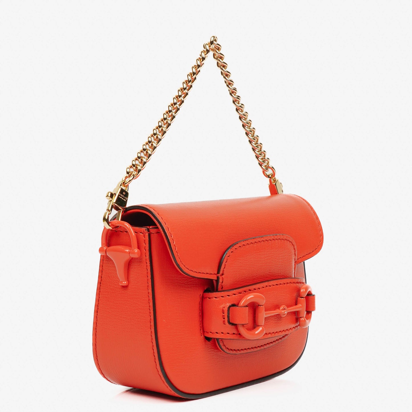 Gucci Orange Horsebit 1955 Flap Mini Shoulder Bag