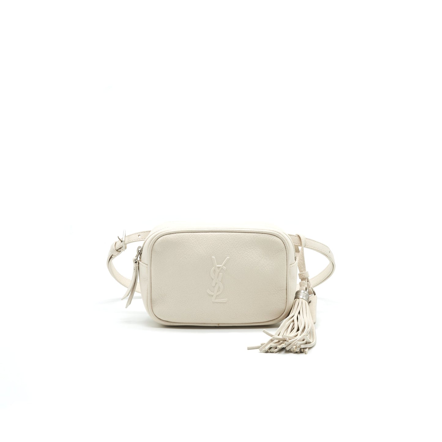 Saint Laurent Belt Camera Purse White