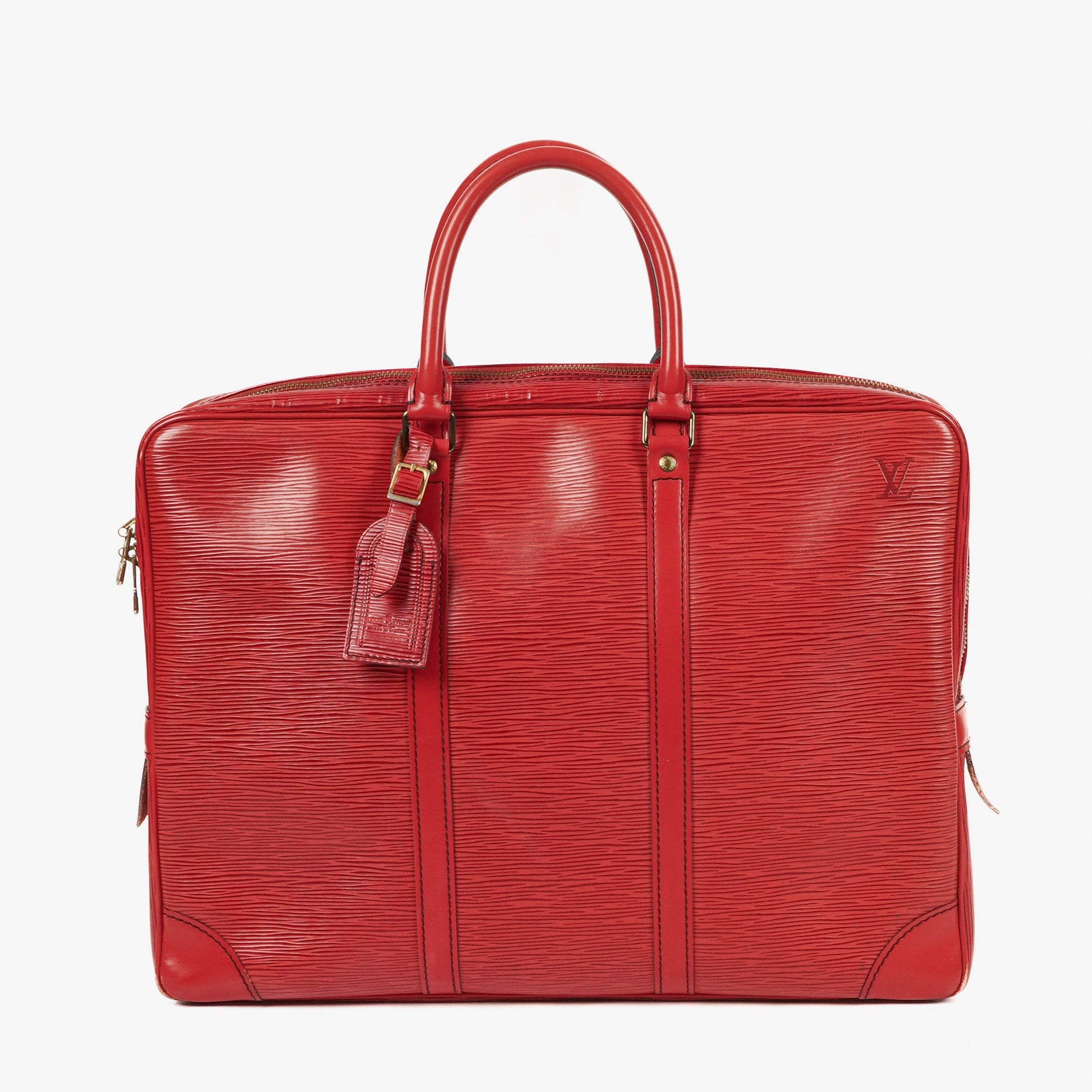 Louis Vuitton Porte-Documents Voyage Red EPI Leather Briefcase