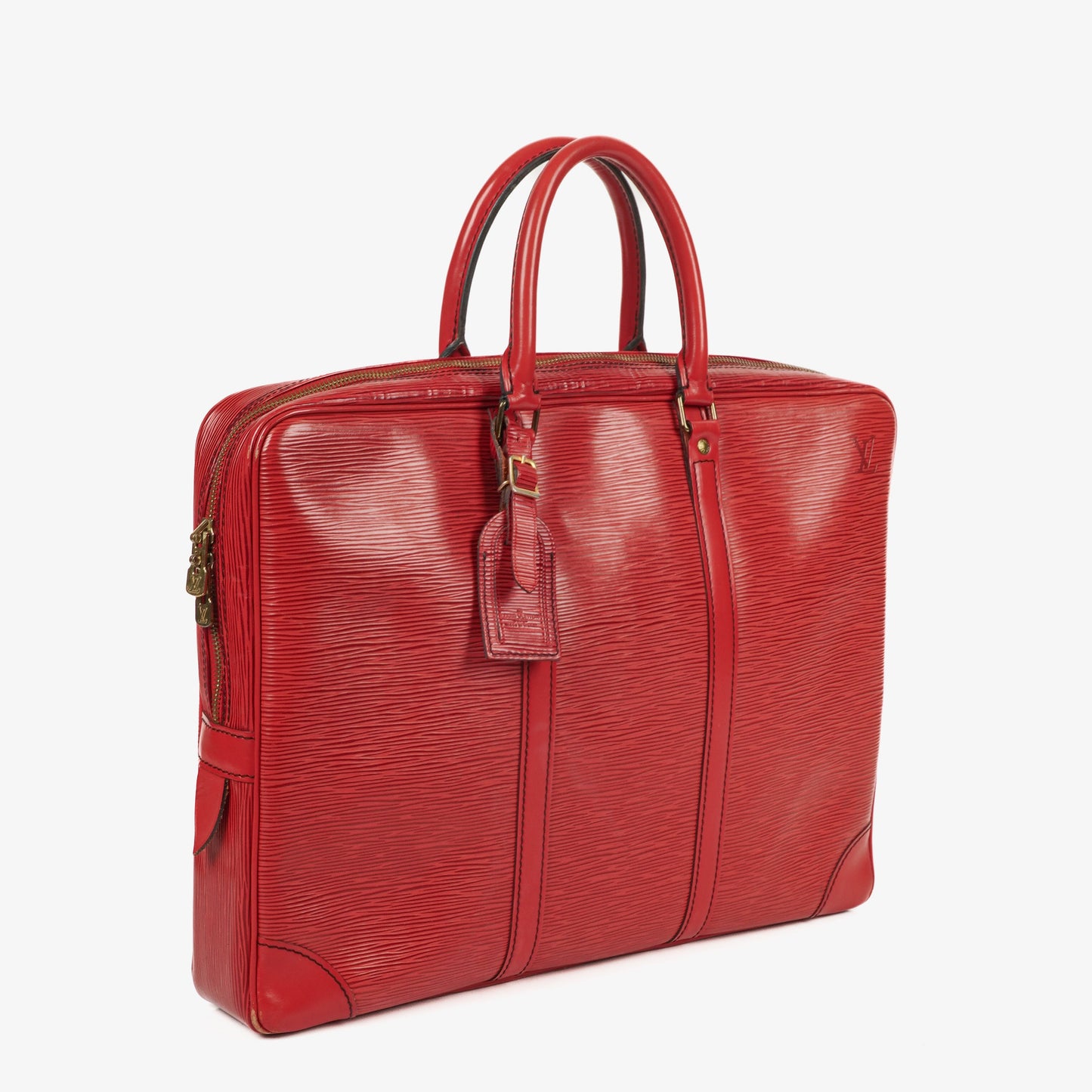 Louis Vuitton Porte-Documents Voyage Red EPI Leather Briefcase