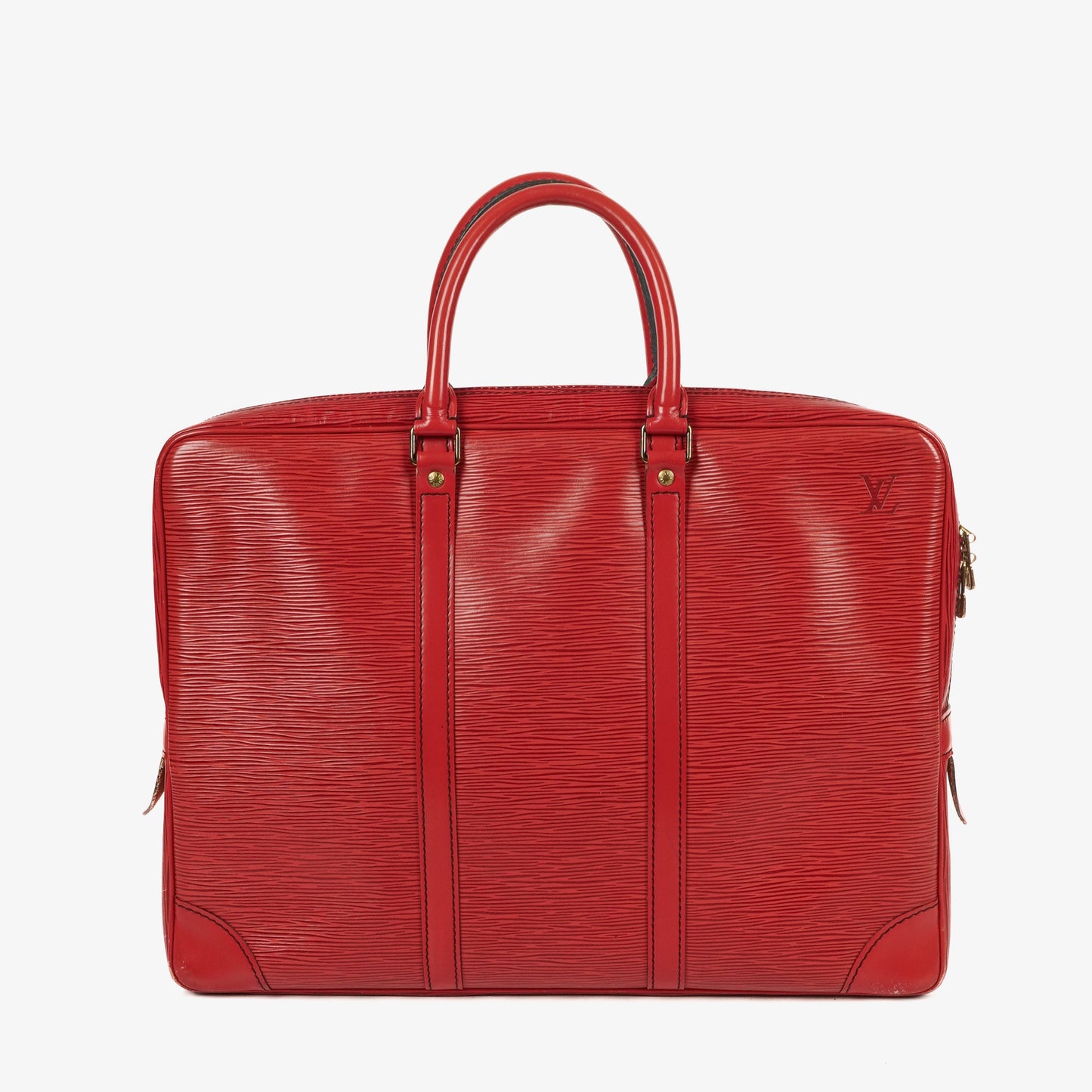 Louis Vuitton Porte-Documents Voyage Red EPI Leather Briefcase