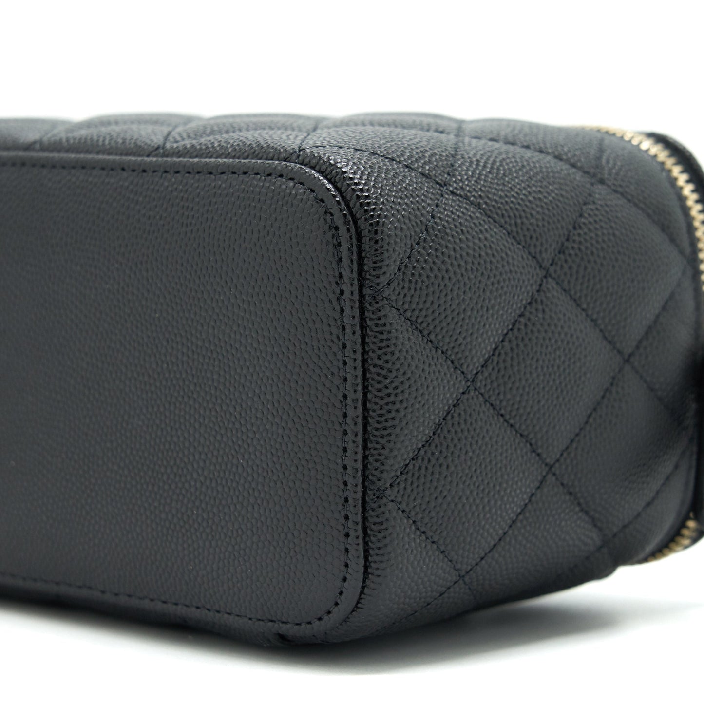 Chanel Small Long Vanity With Chain Caviar  Black L