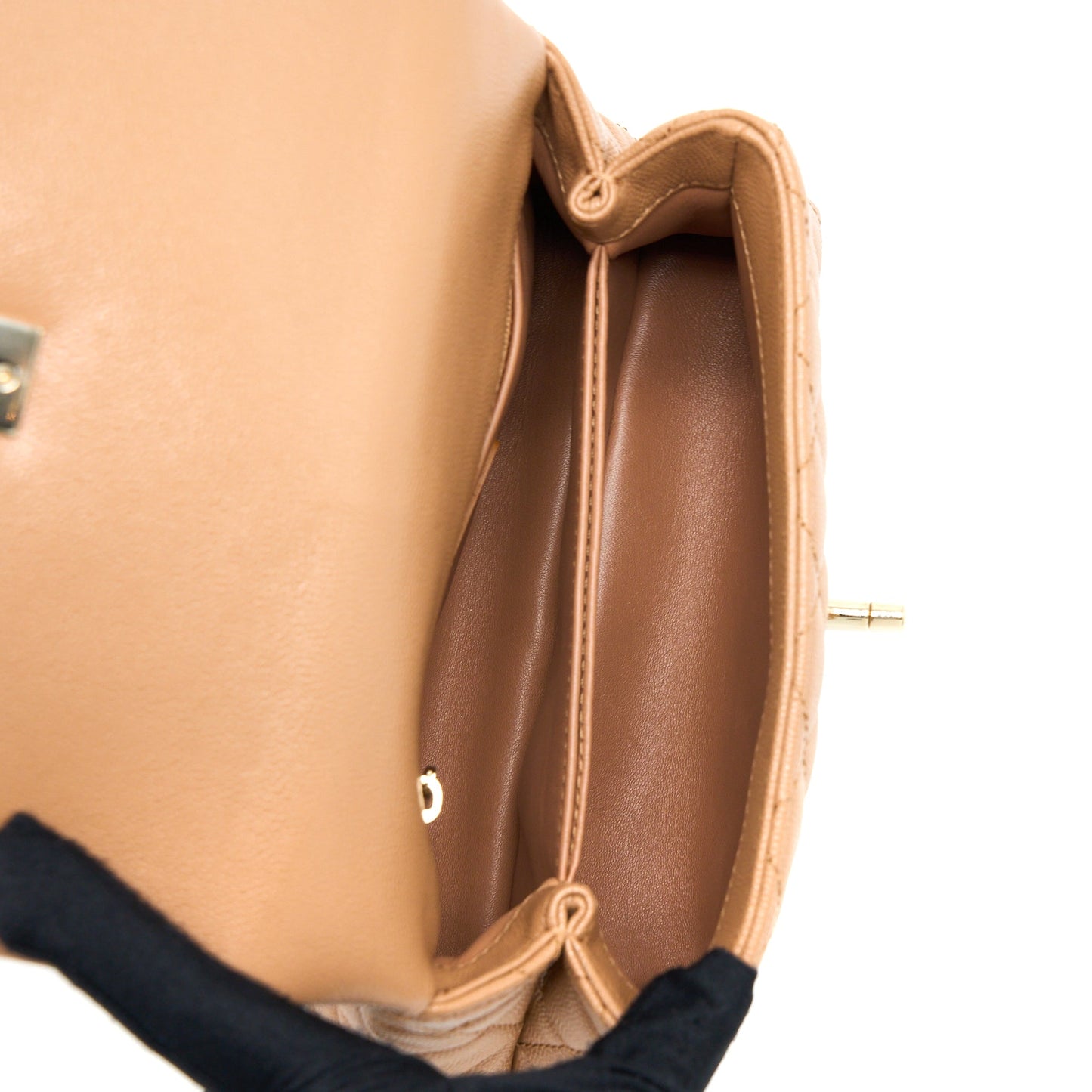 Chanel Small Coco Handle Caviar Brown