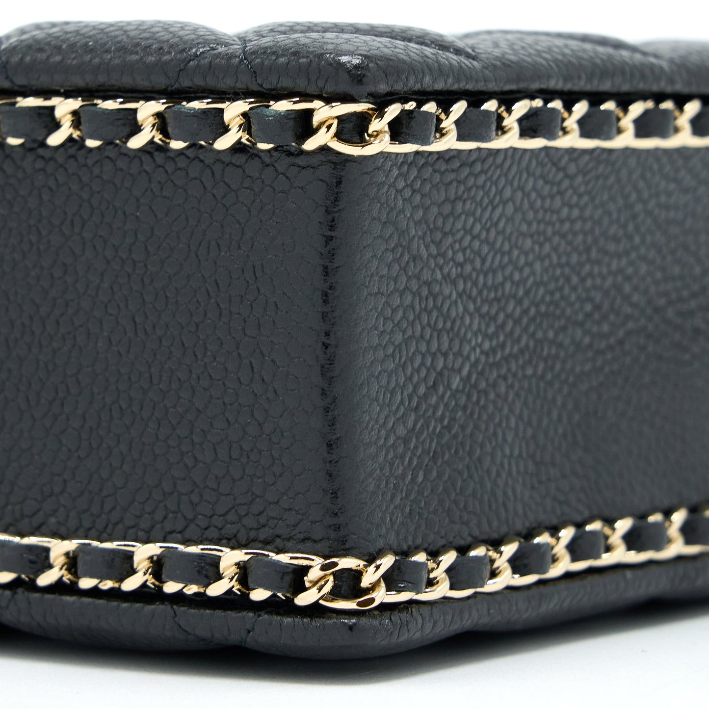 Chanel Vertical Evening Chain Bag Caviar Black L (Microchip)
