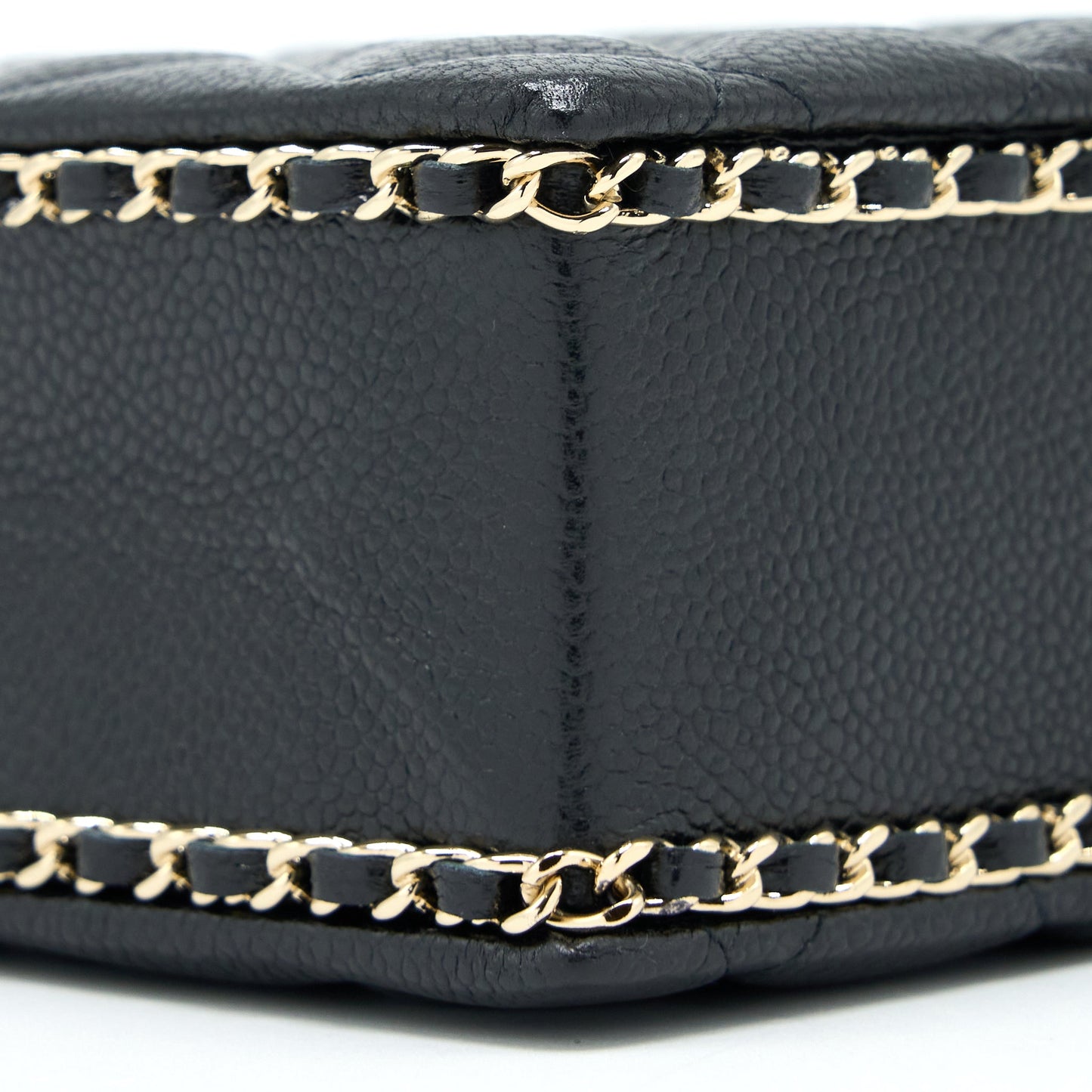 Chanel Vertical Evening Chain Bag Caviar Black L (Microchip)