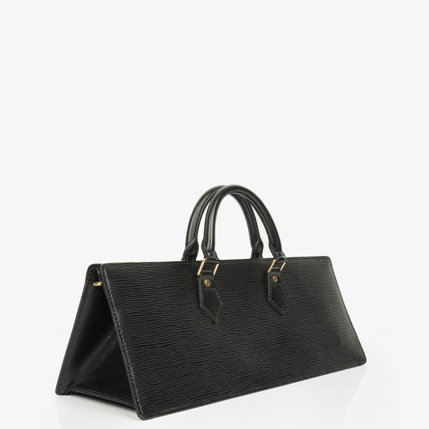 Authentic Louis Vuitton Black EPI Leather Sac Triangle Bag