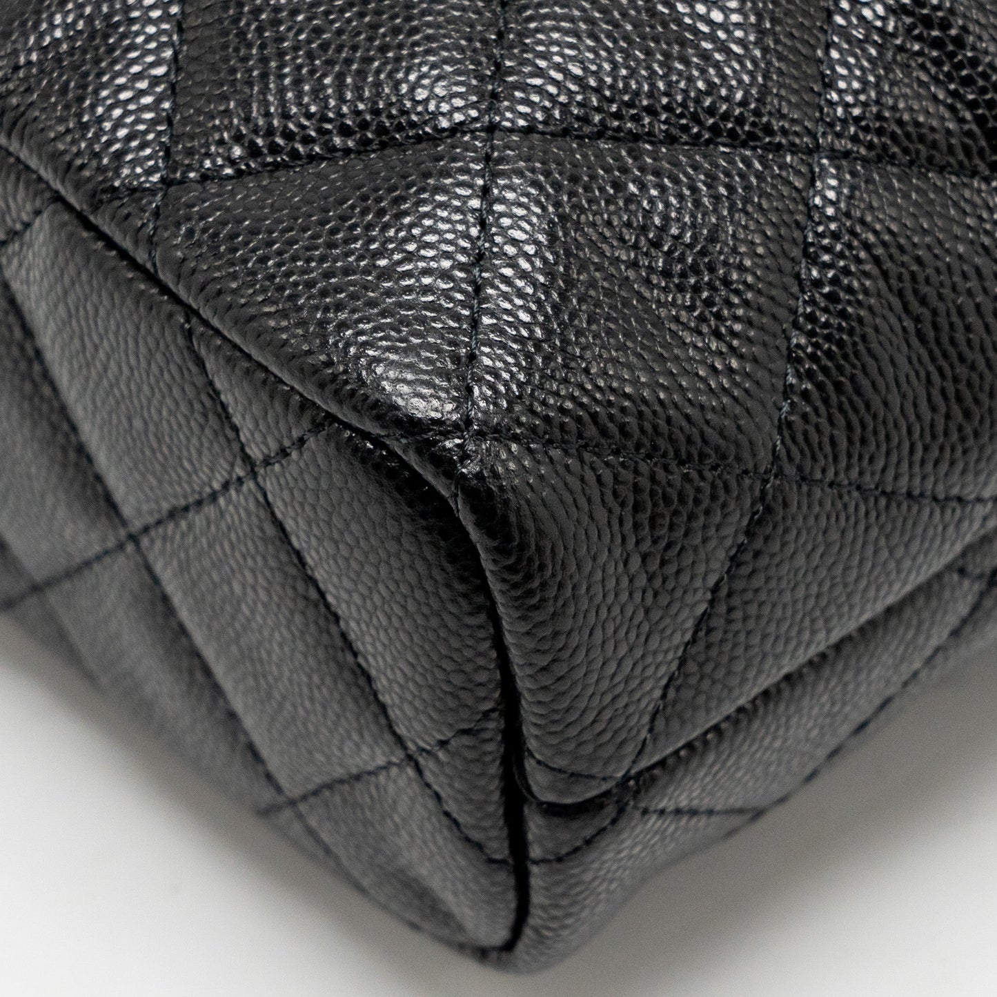 Chanel Quilted Hobo Bag Caviar Black  (Microchip)