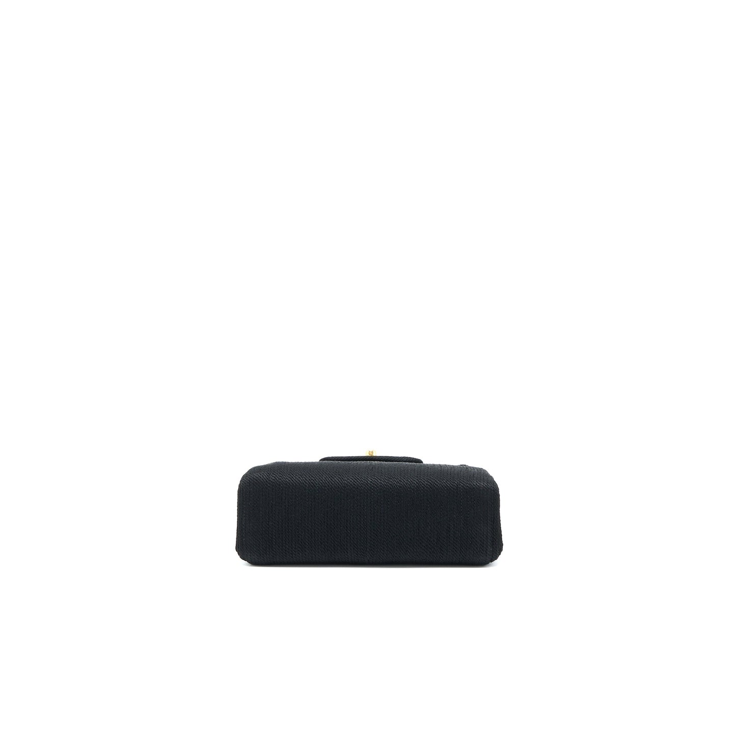 Chanel  Top Handle Flap Bag Woven Silk Black