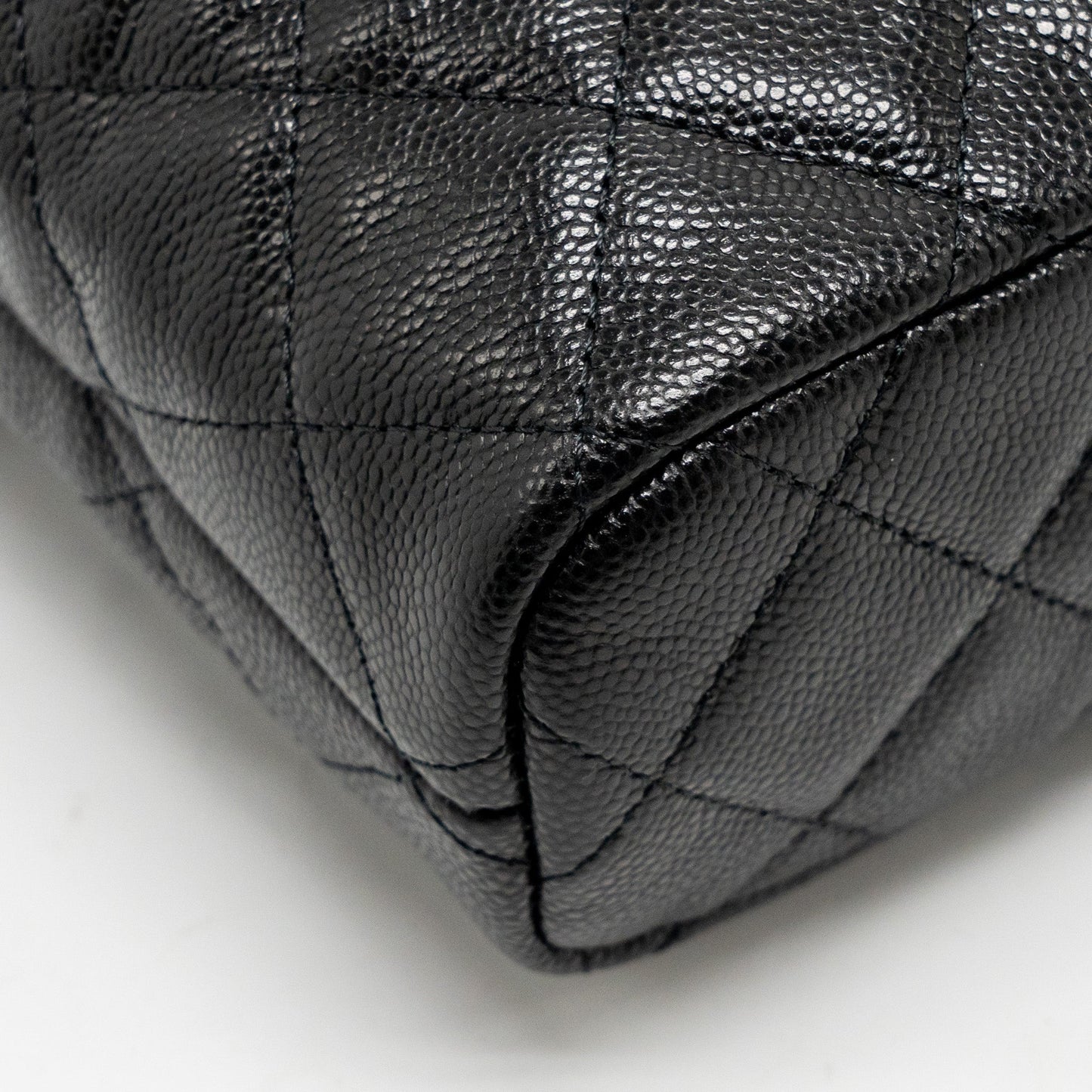 Chanel Quilted Hobo Bag Caviar Black  (Microchip)