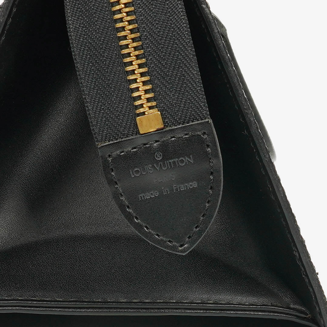 Authentic Louis Vuitton Black EPI Leather Sac Triangle Bag