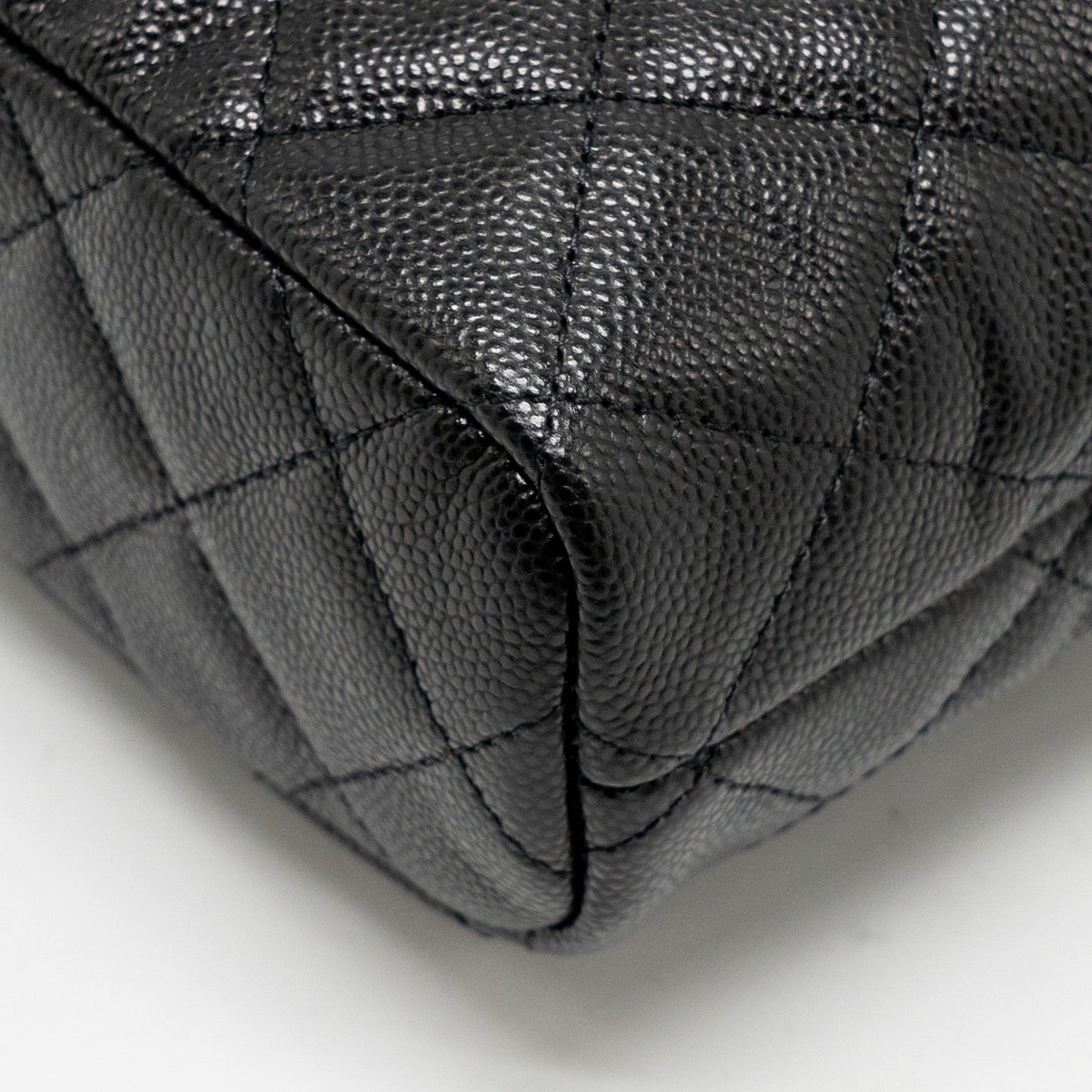 Chanel Quilted Hobo Bag Caviar Black  (Microchip)