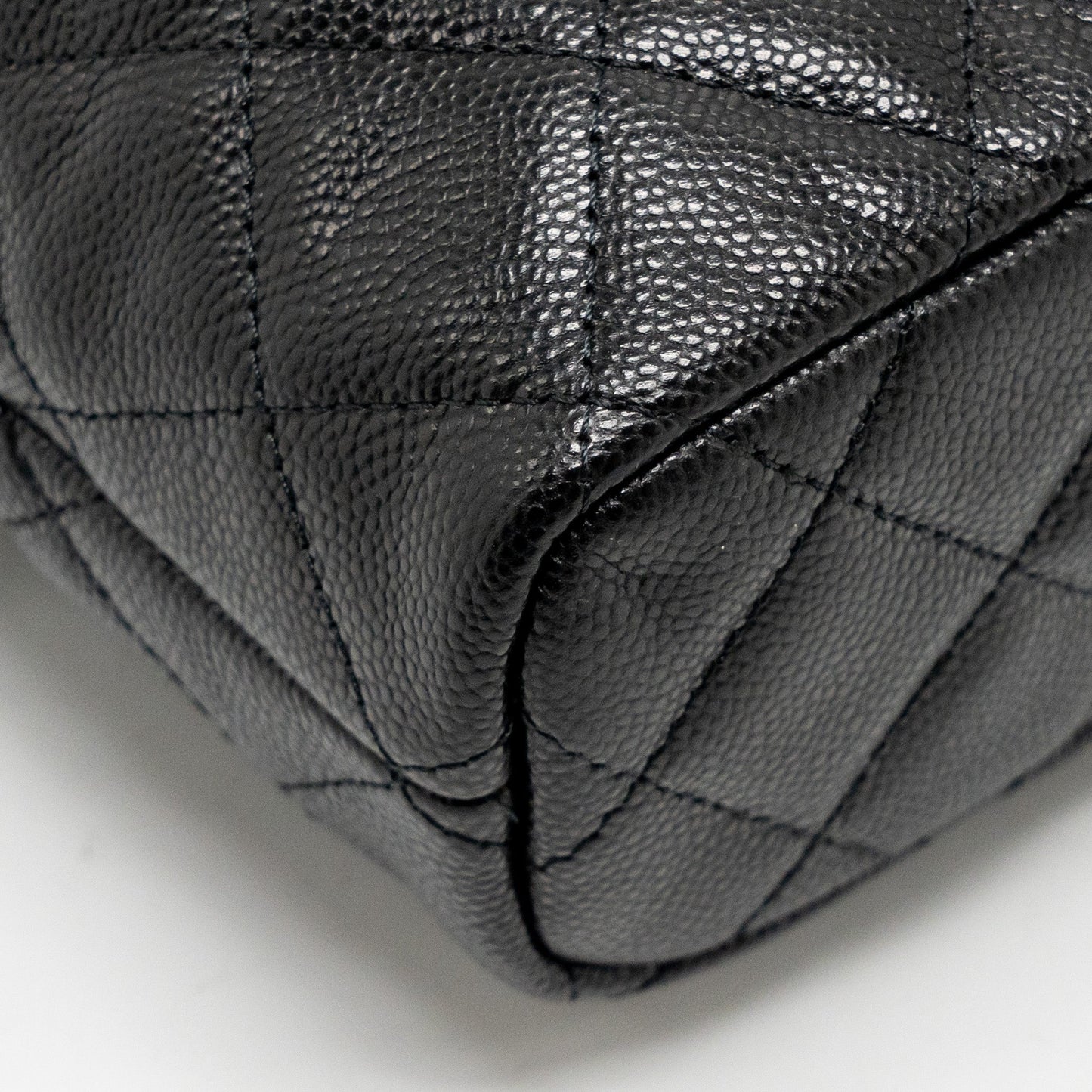 Chanel Quilted Hobo Bag Caviar Black  (Microchip)