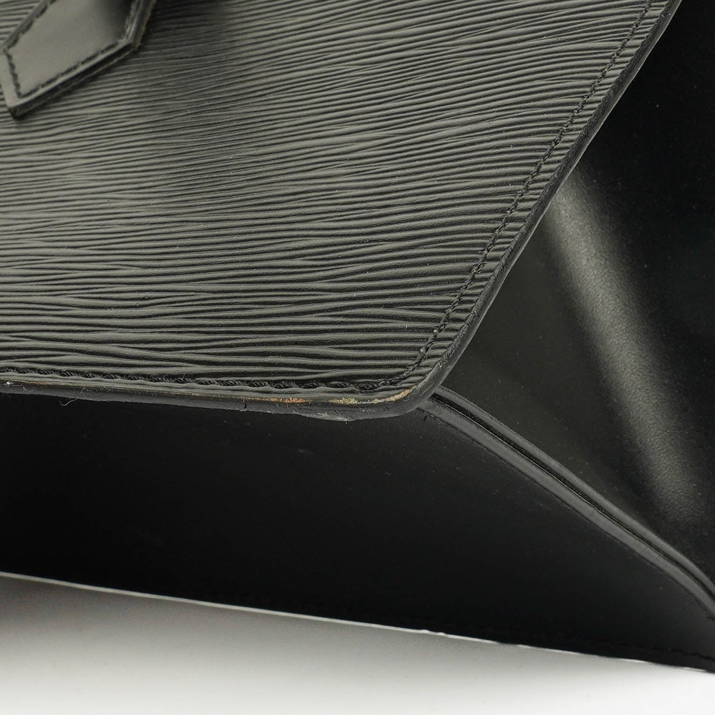 Authentic Louis Vuitton Black EPI Leather Sac Triangle Bag
