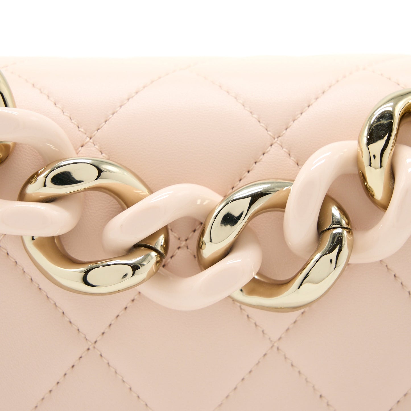 Chanel 22C Rectangular Flap Bag with Giant Top Handle Lambskin Pink L(Microchip)
