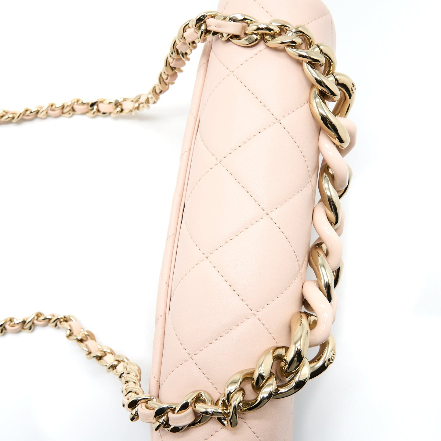 Chanel 22C Rectangular Flap Bag with Giant Top Handle Lambskin Pink L(Microchip)
