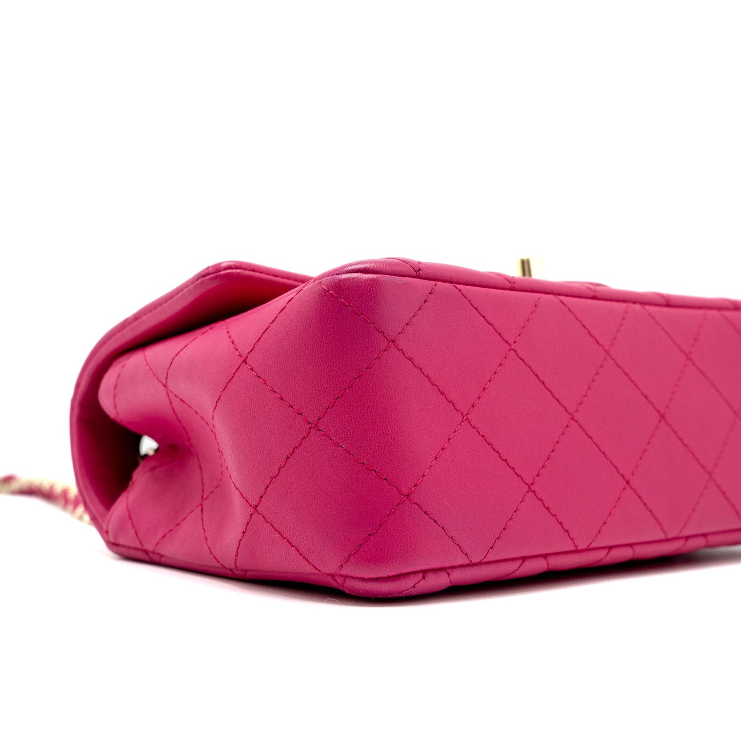 Chanel Mini Rectangular Flap Bag Lambskin Pink L