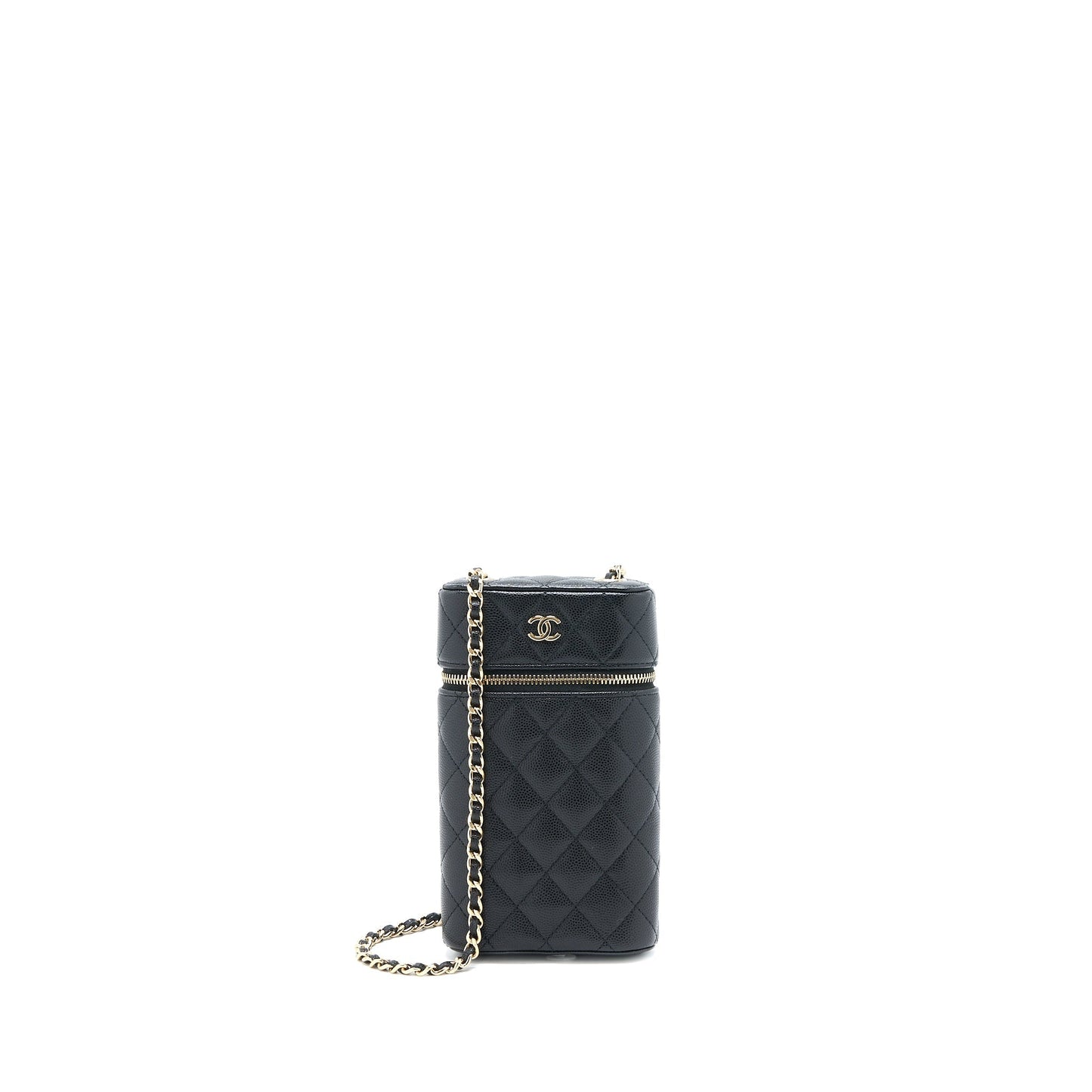 Chanel Vanity Phone Holder with Chain Caviar Black L