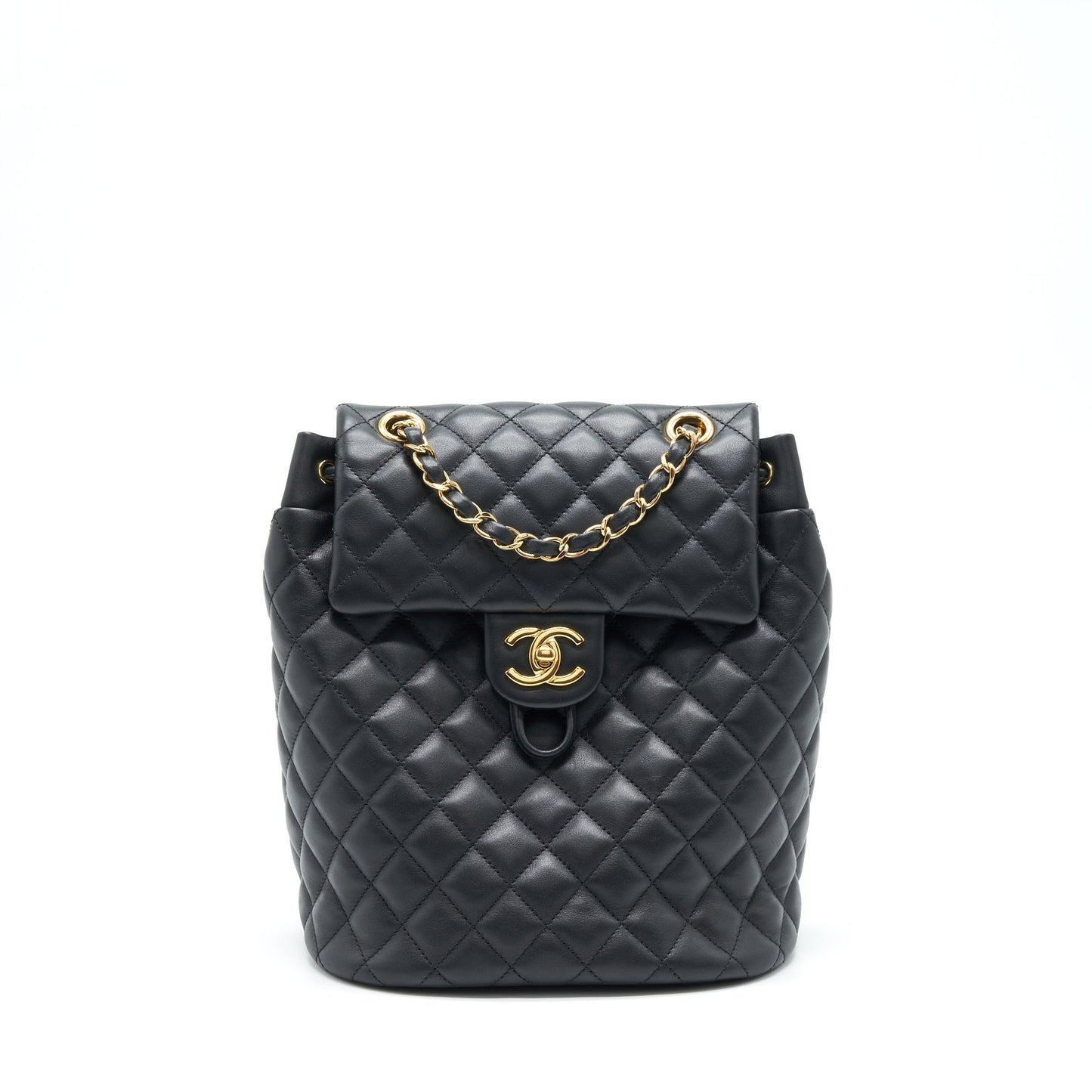 Chanel Quilted Backpack Calfskin Black
