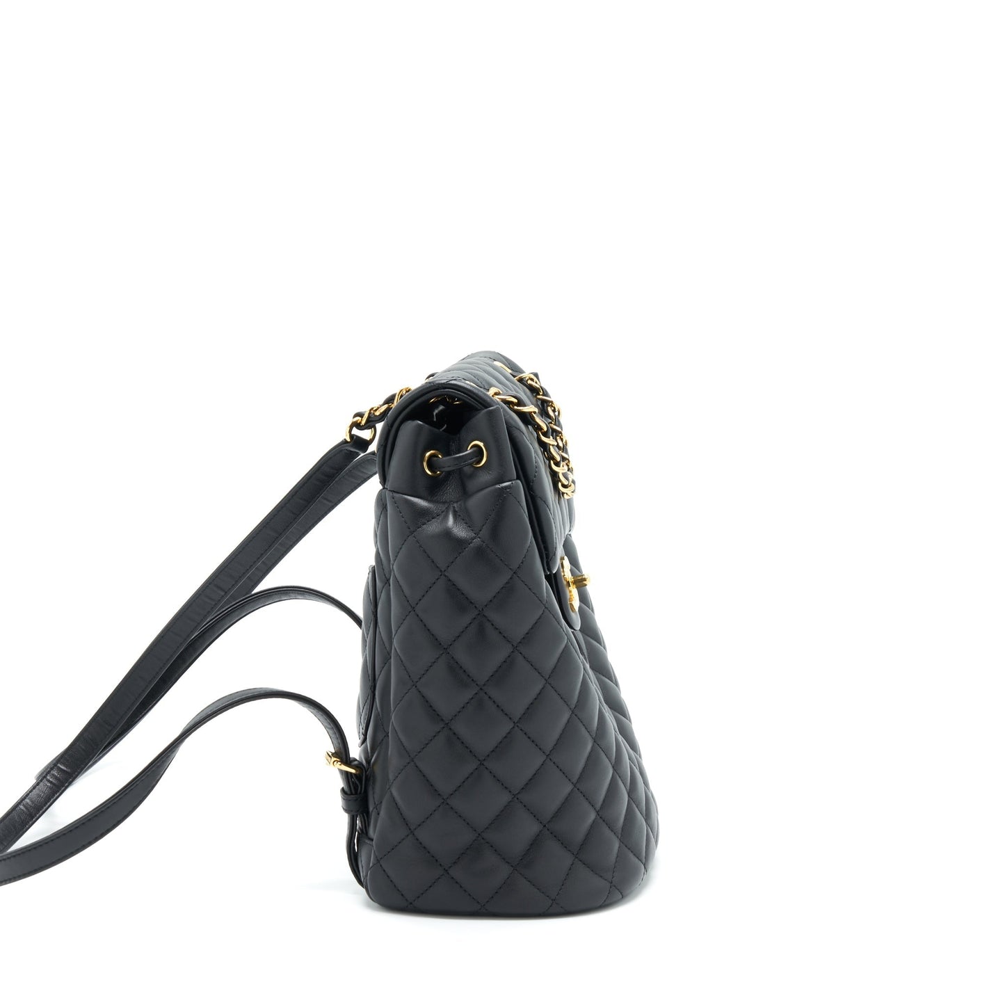 Chanel Quilted Backpack Calfskin Black