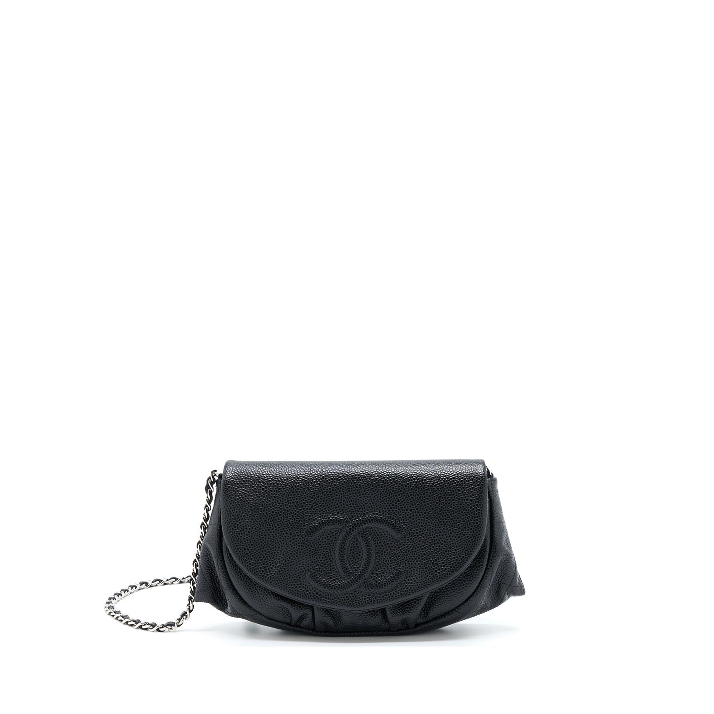 Chanel Half Moon Wallet On Chain Caviar Black