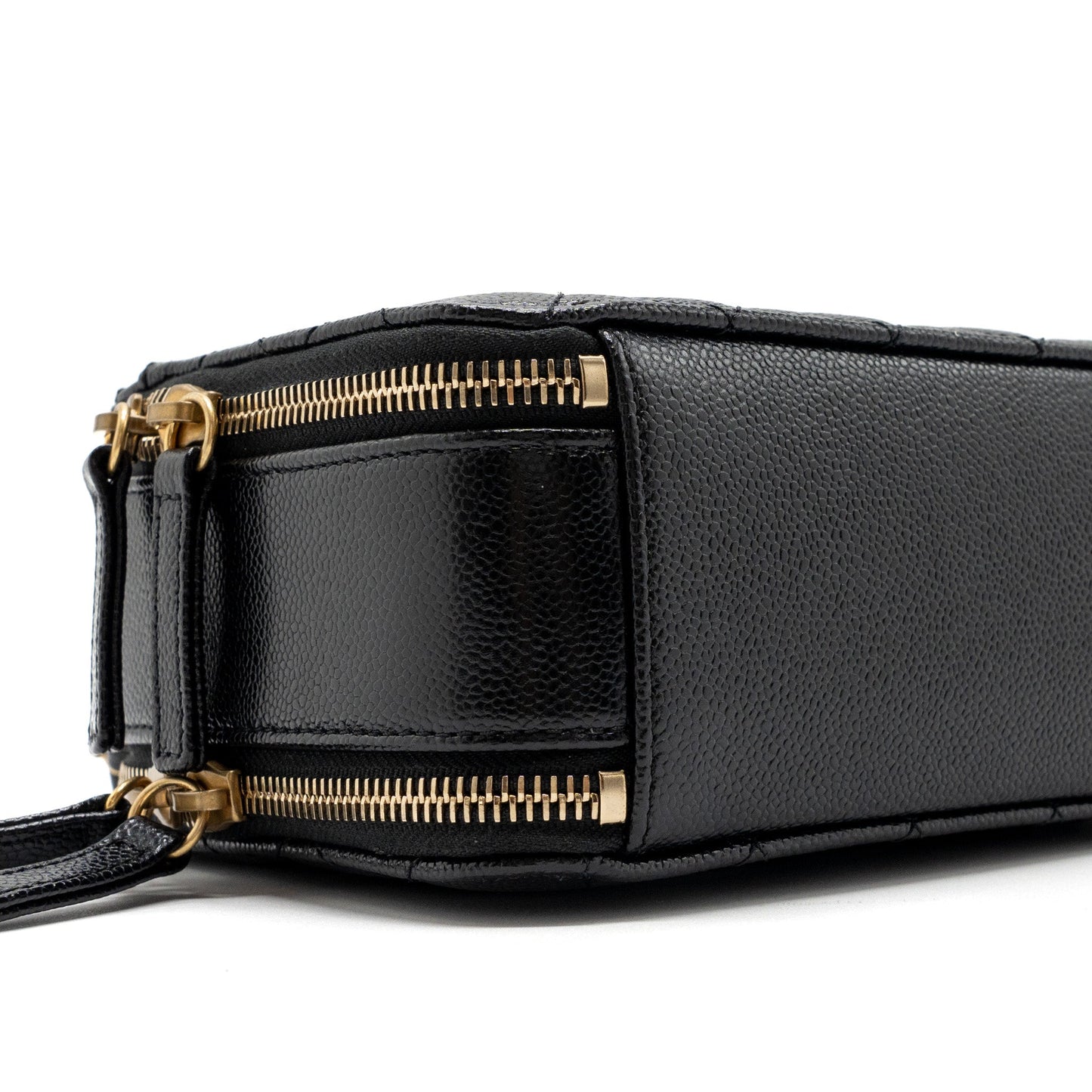 Chanel Letter top Handle Small vanity case caviar Black Brushed (microchip)