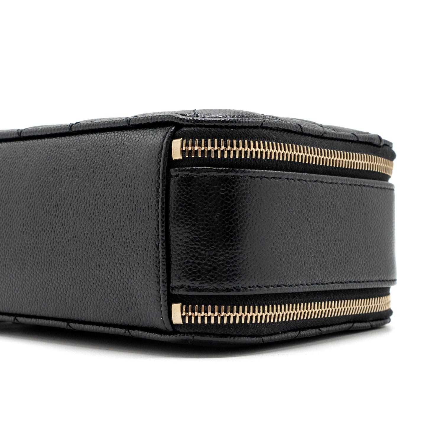 Chanel Letter top Handle Small vanity case caviar Black Brushed (microchip)