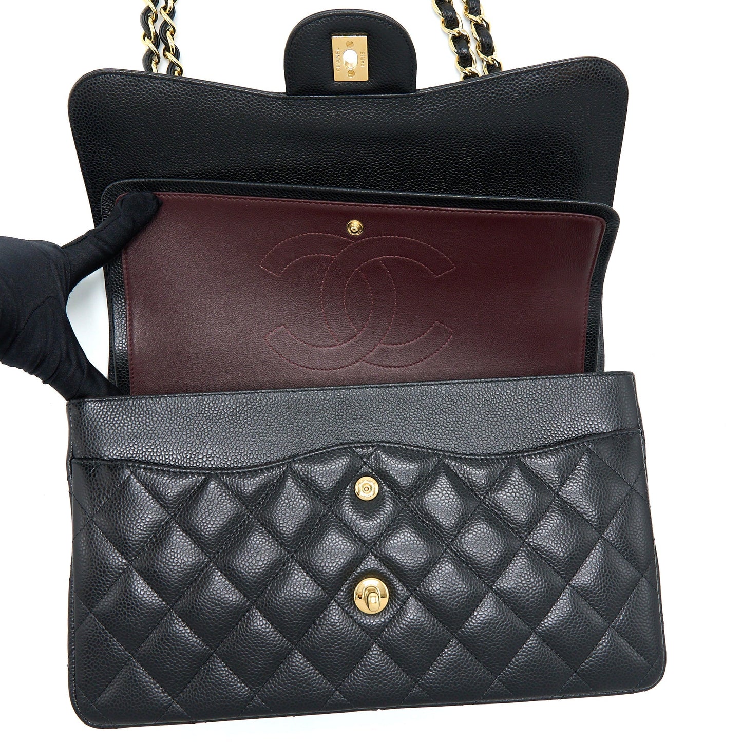Chanel Jumbo Classic Flap Bag Caviar Black