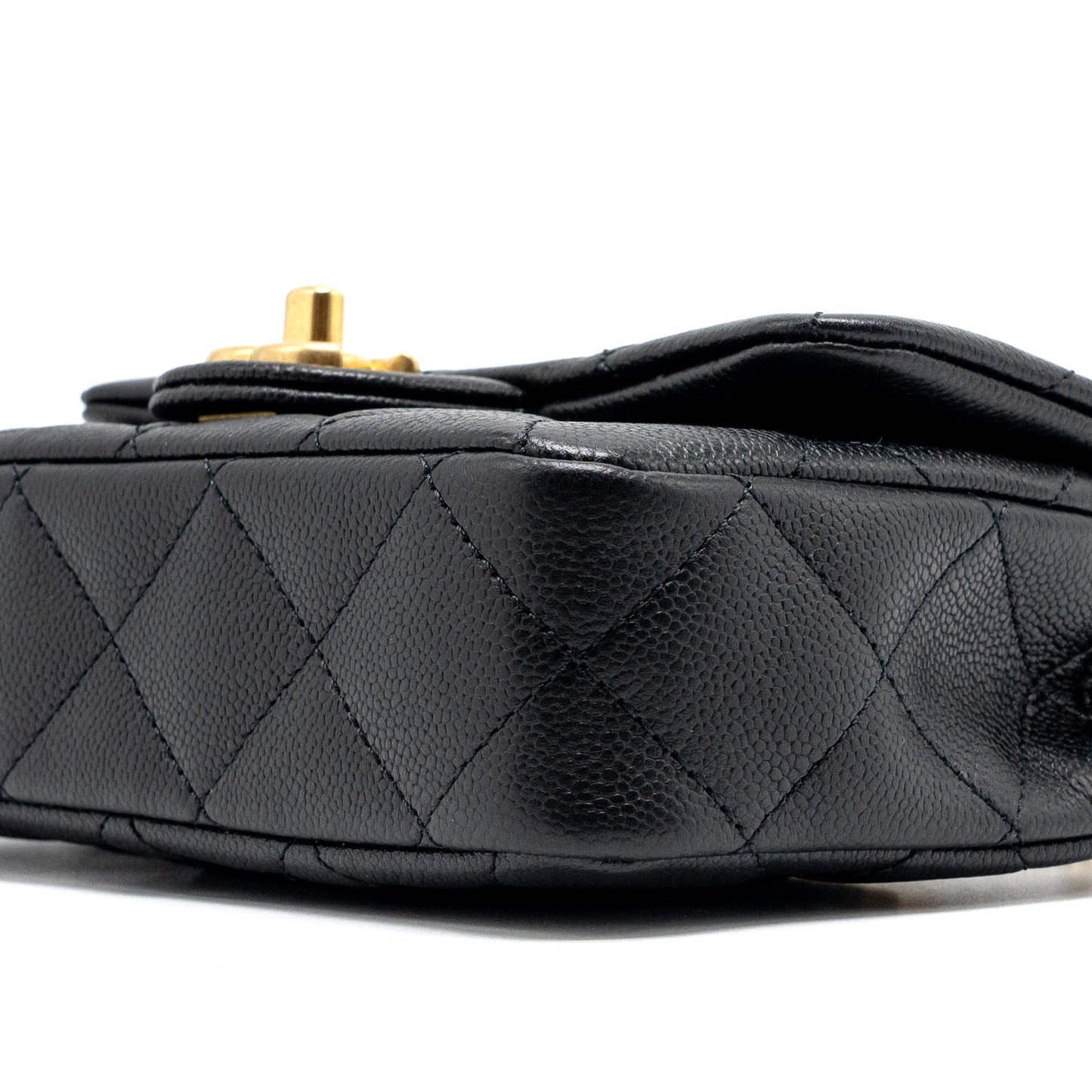 Chanel 24p Coco Love Mini Flap Bag Adjustable Chain Caviar Black Brush  (Microchip)