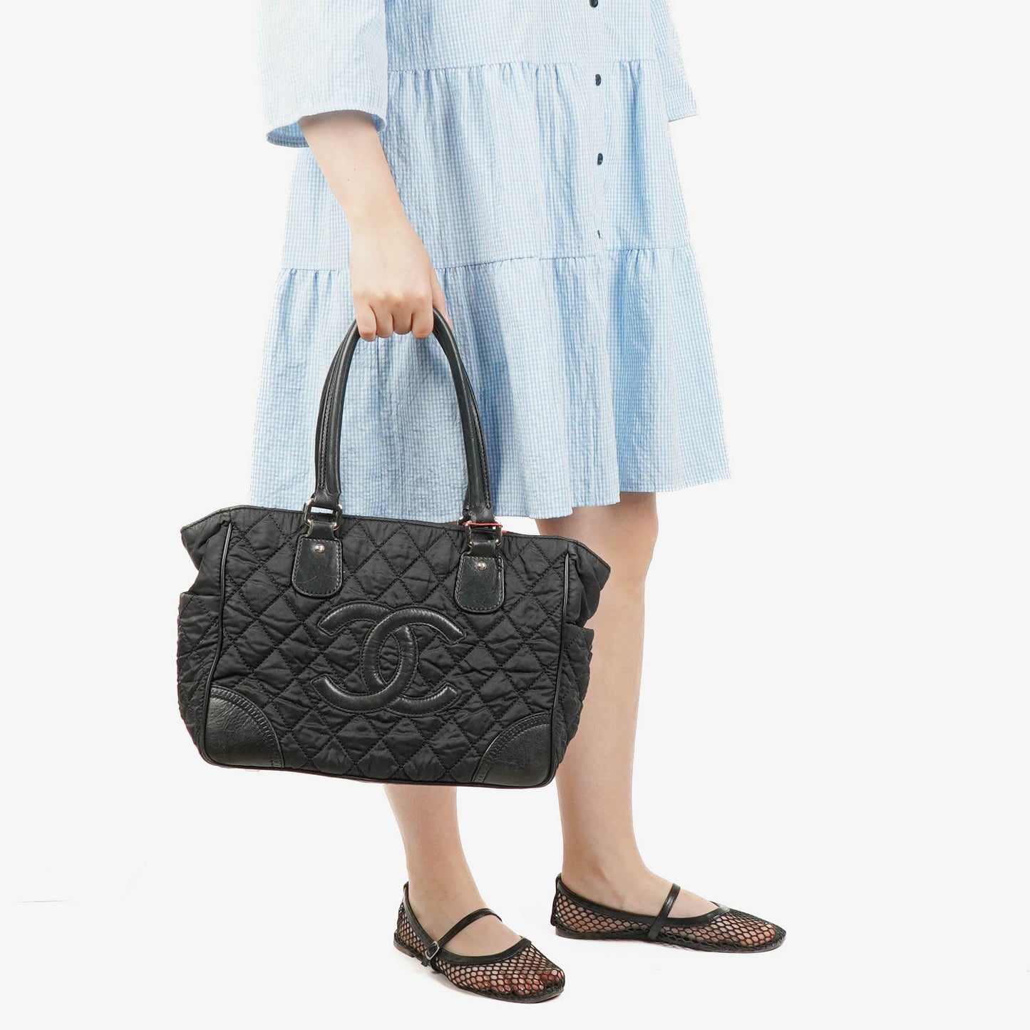 Chanel Black Paris New York Line Tote Bag