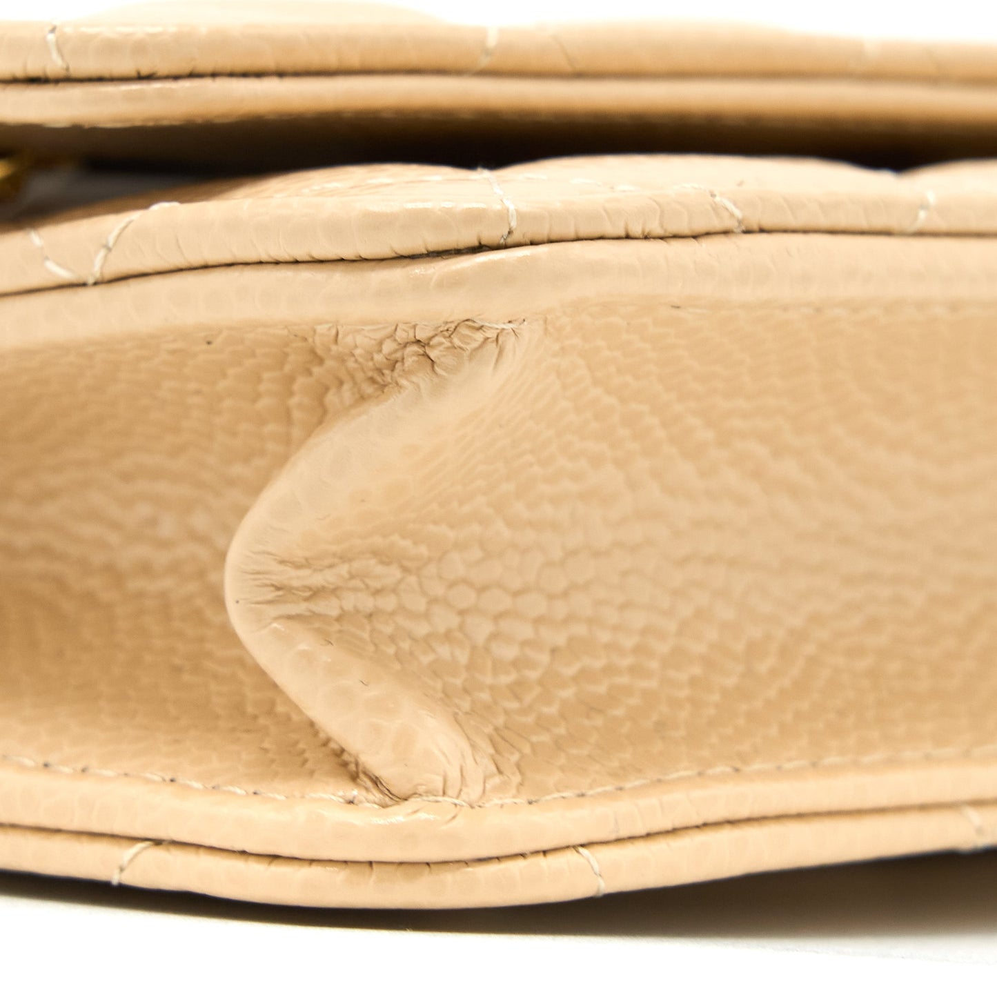 Chanel Classic Wallet On Chain Caviar Beige  (Microchip)