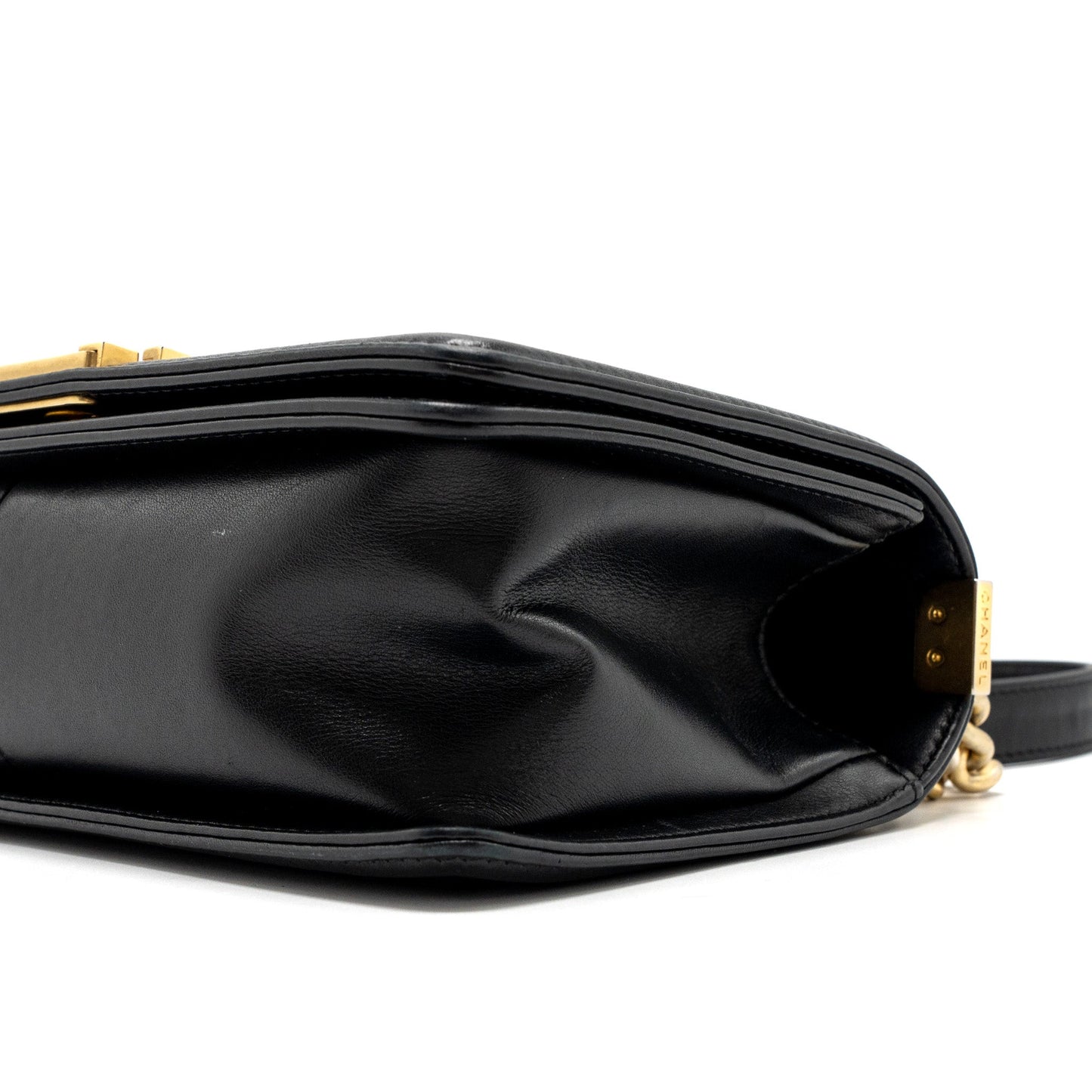 Chanel Medium Boy Bag Chevron Calfskin Black