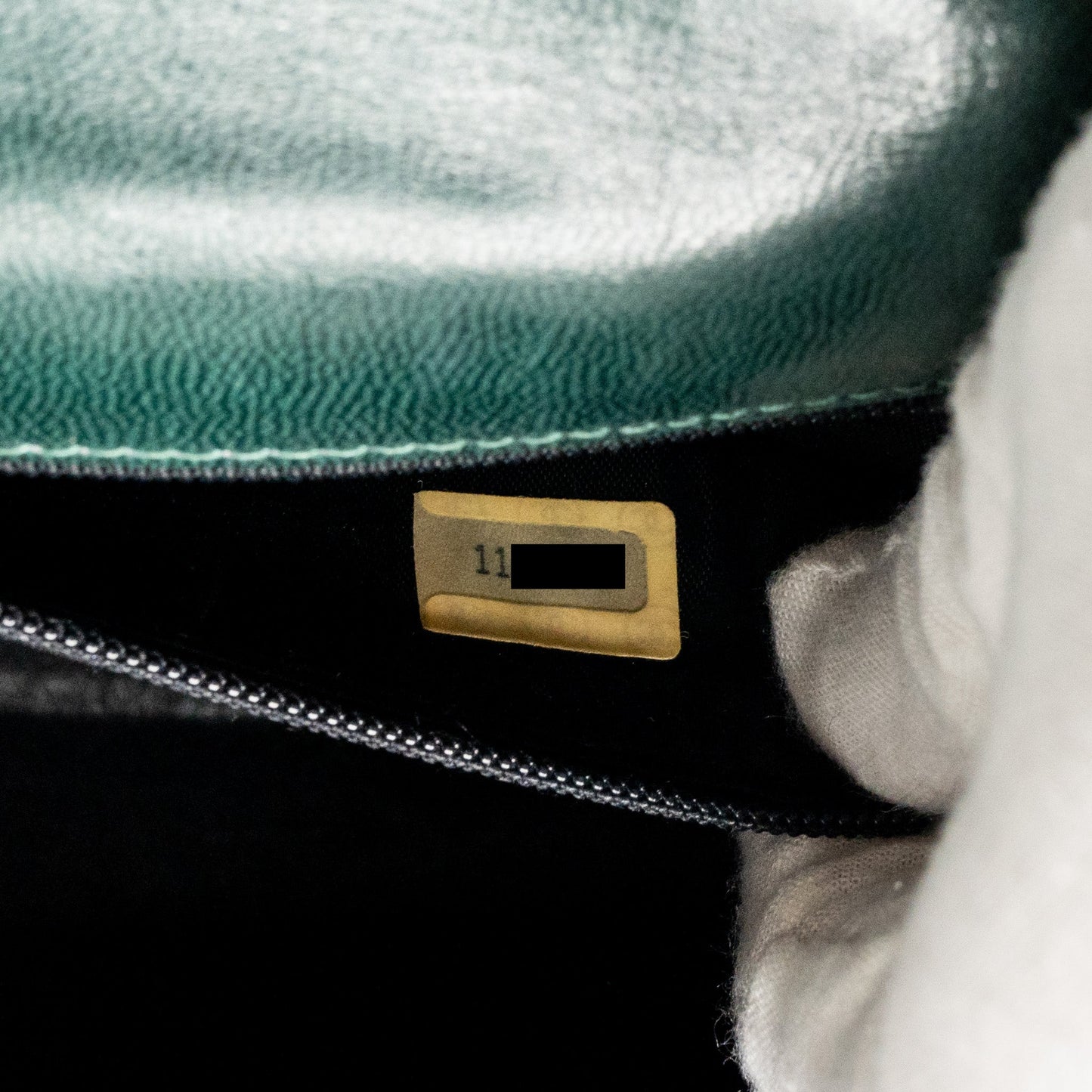 Chanel  Envelop Flap Bag With Chain Lizard Dark Green