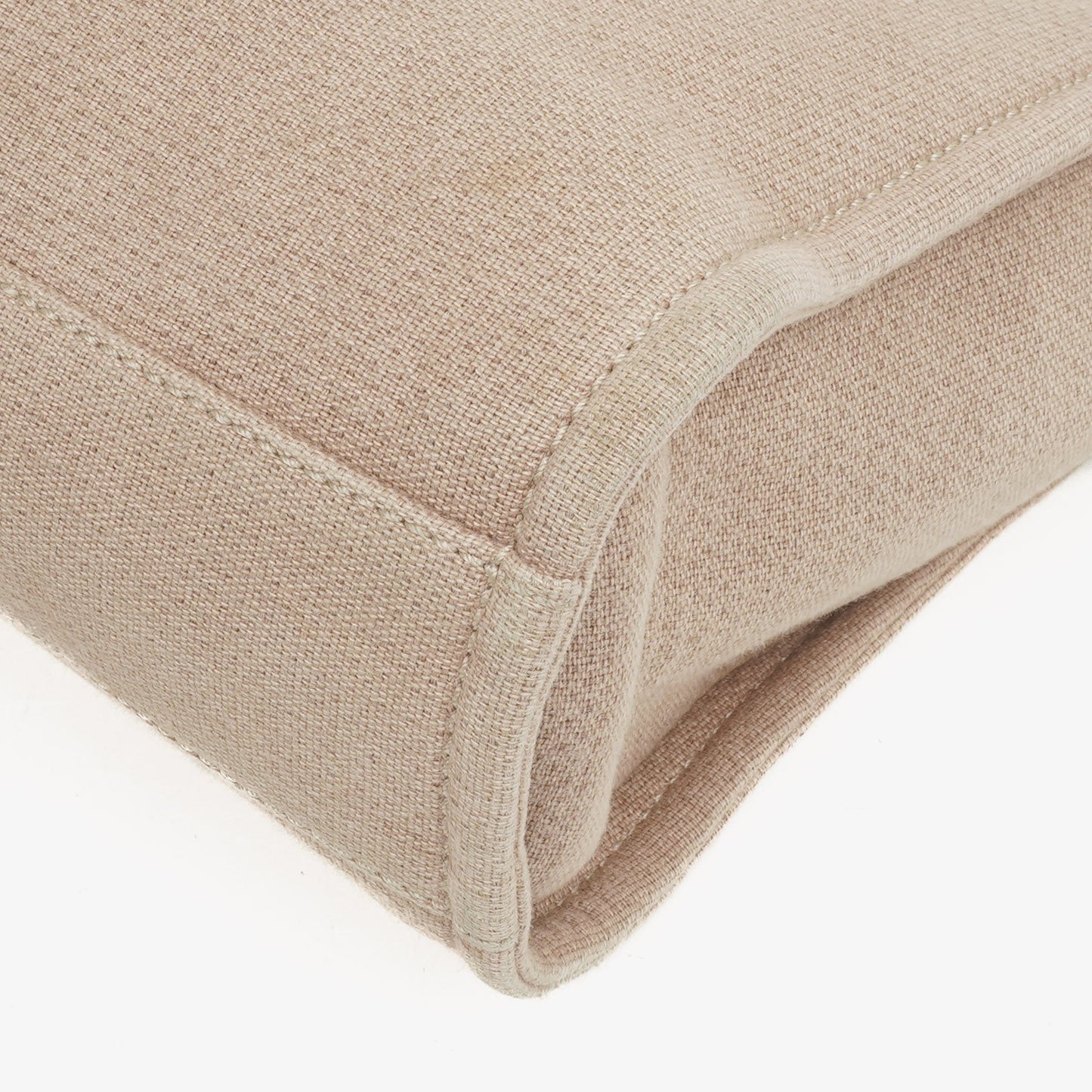 Chanel Beige Canvas North/South Deauville Shopping Tote Bag