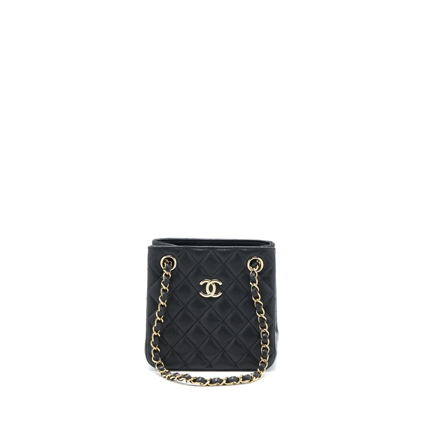 Chanel 23C Mini Bucket Bag Caviar Black L (Microchip)