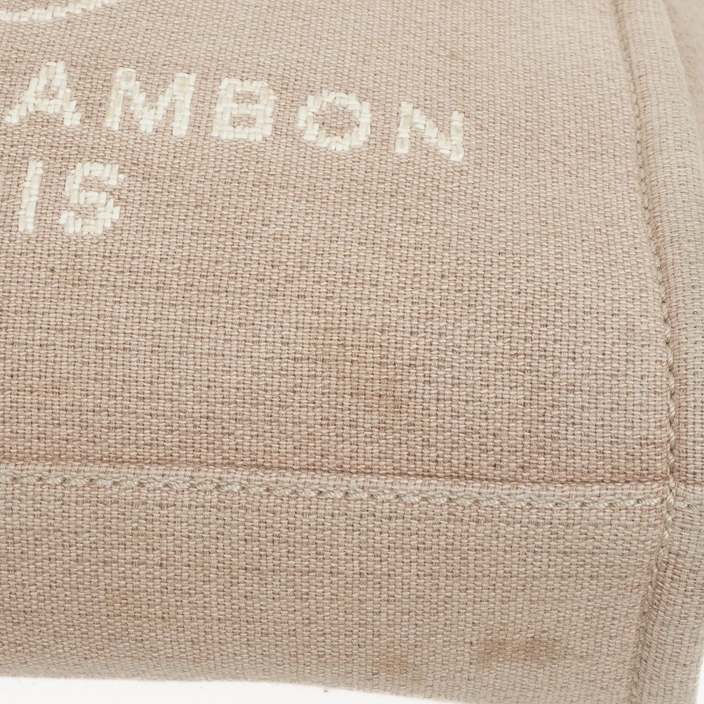 Chanel Beige Canvas North/South Deauville Shopping Tote Bag