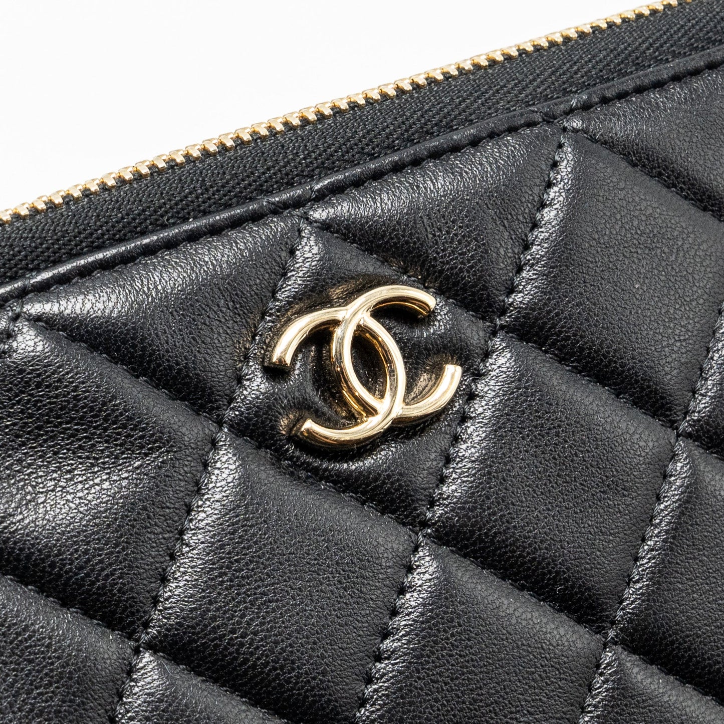 Chanel Coco Charms Quilted Pouch Bag Lambskin Black
