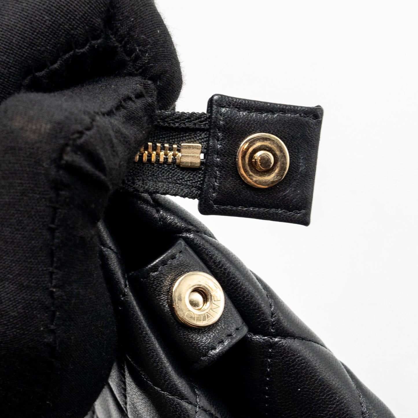 Chanel Coco Charms Quilted Pouch Bag Lambskin Black