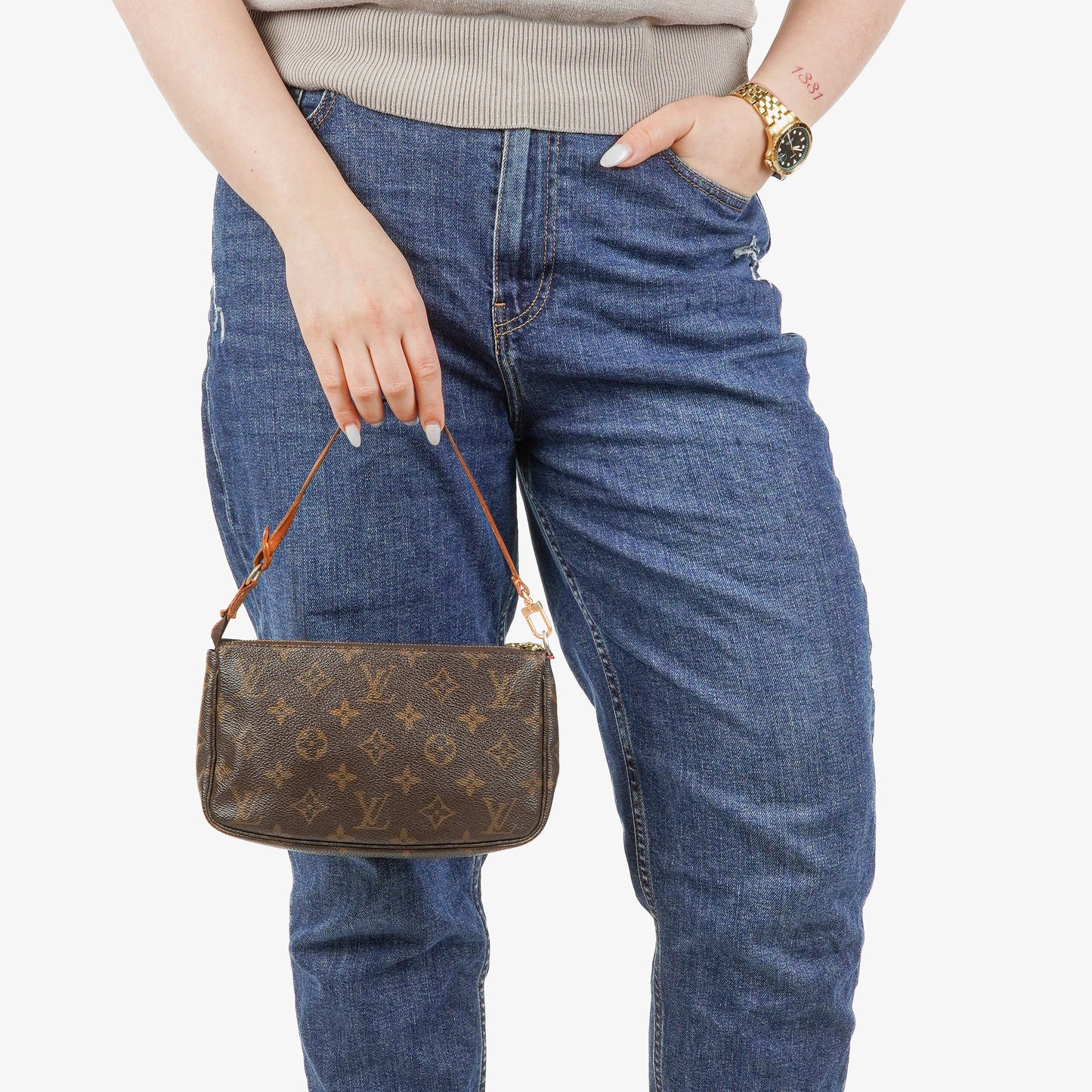 Louis Vuitton Pochette Accessoires Monogram Canvas Clutch Bag