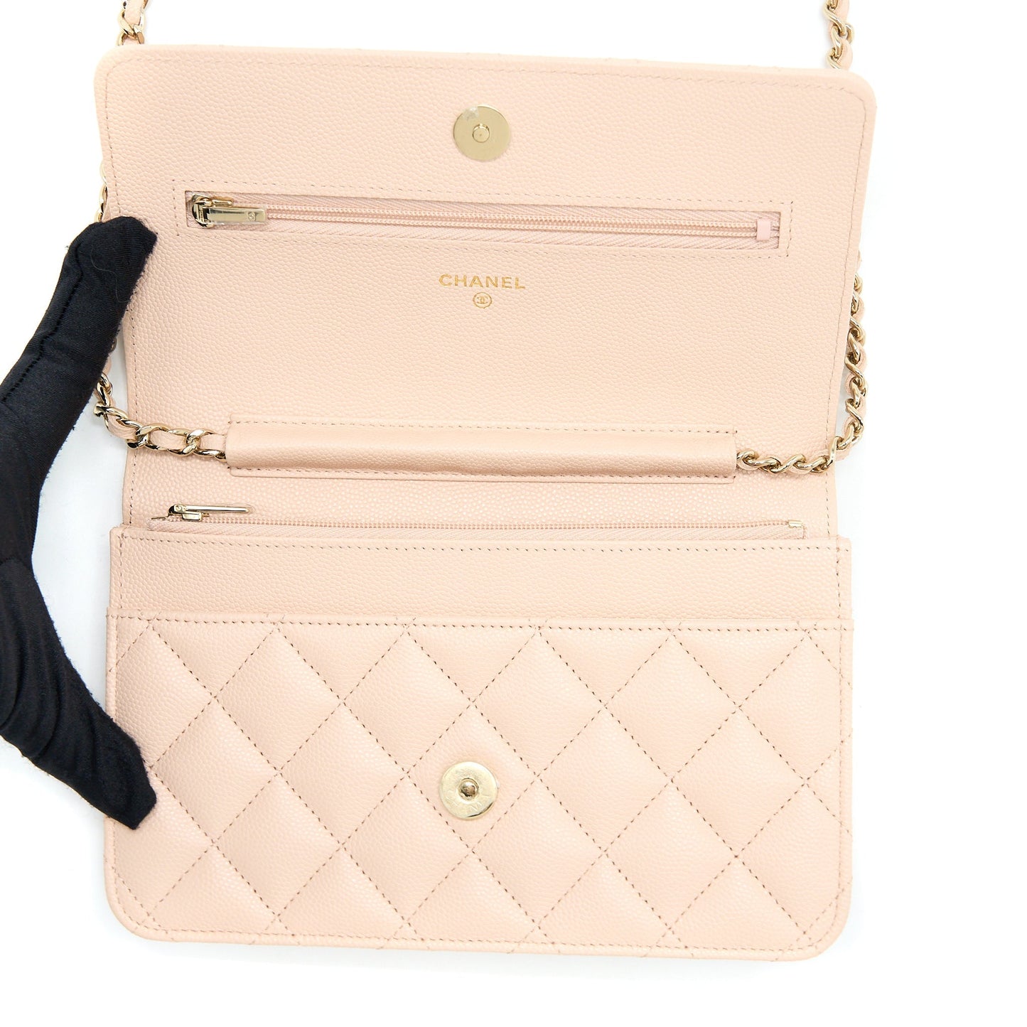Chanel Classic Wallet On Chain Caviar Light Pink L (Microchip)