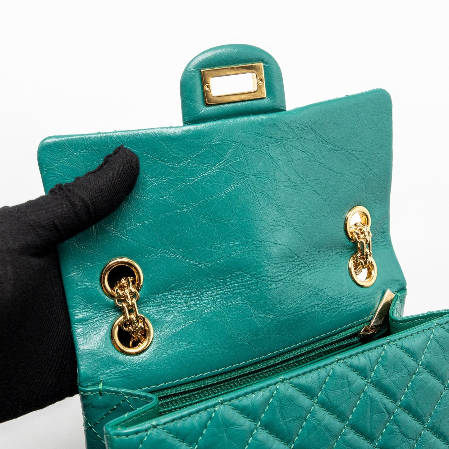 Chanel Mini 2.55 Reissue Flap Bag Calfskin Green