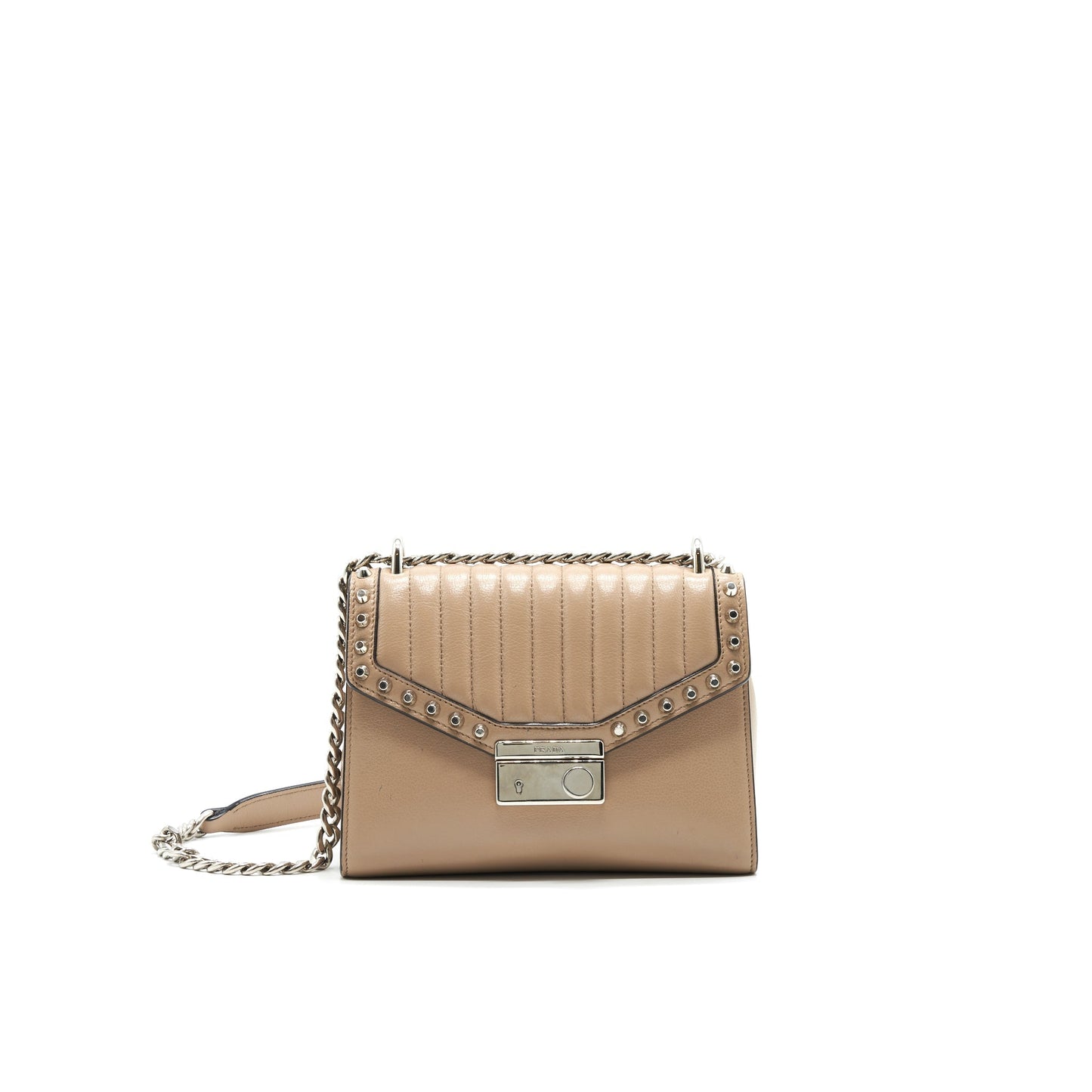 PRADA Small Leather Purse Beige
