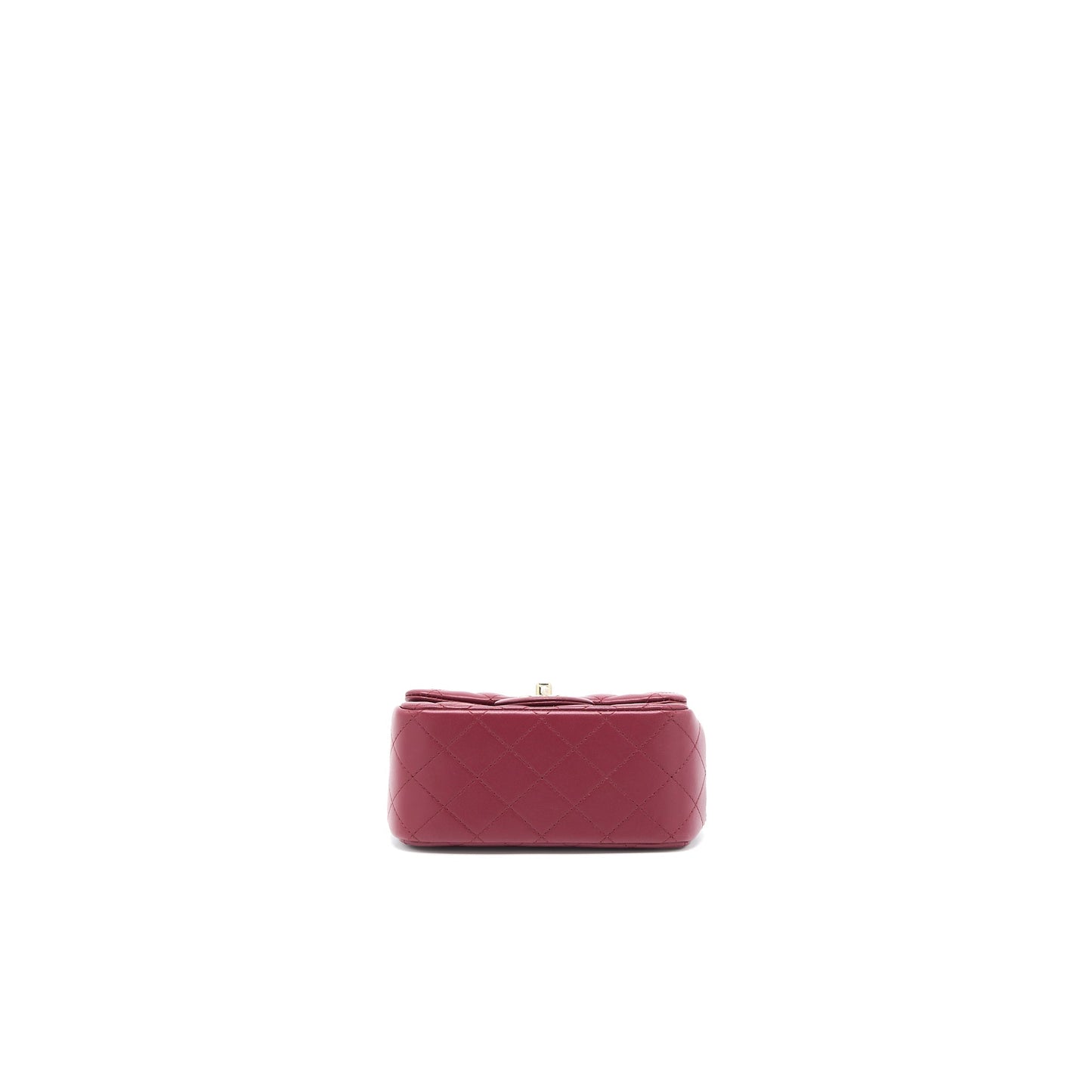 Chanel 22A Mini Square Flap Bag Lambskin Burgundy L (Microchip)