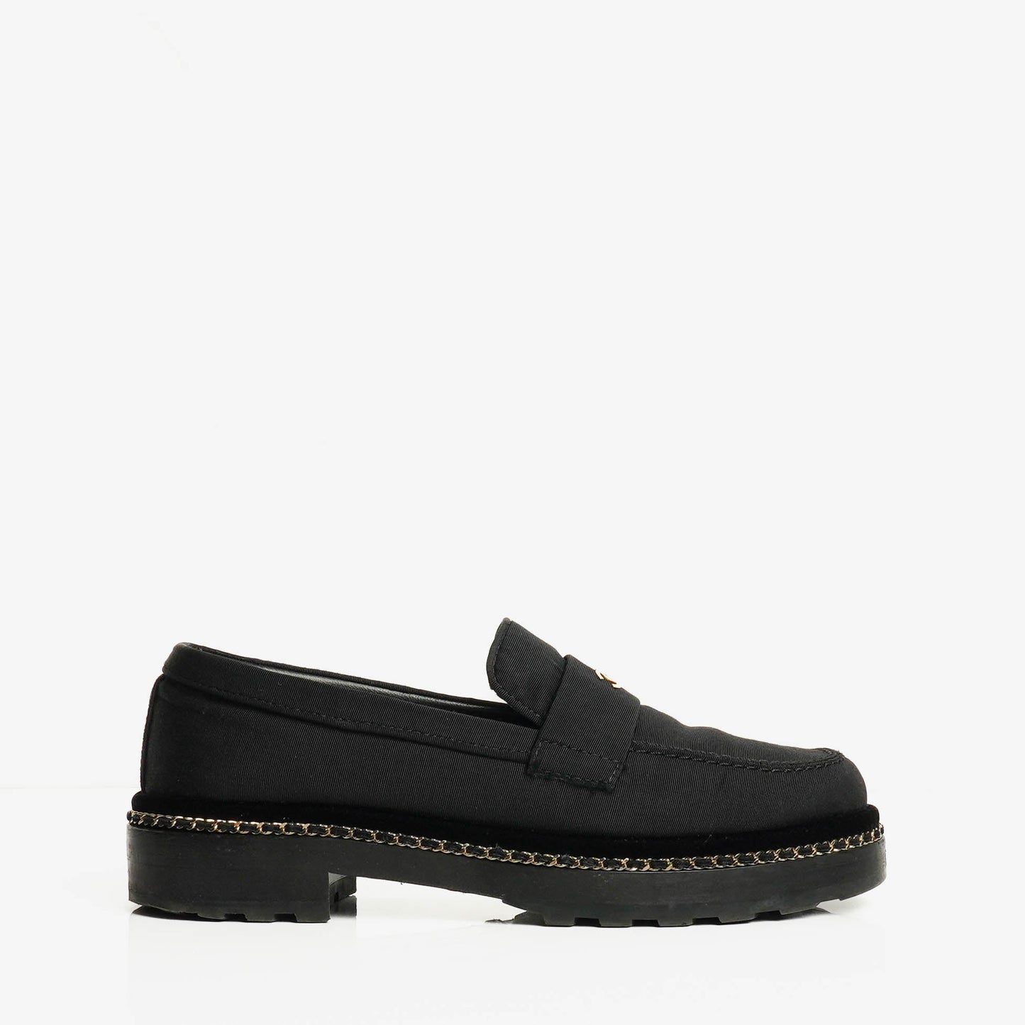 Chanel CC Velvet Platform Mocassins Loafers