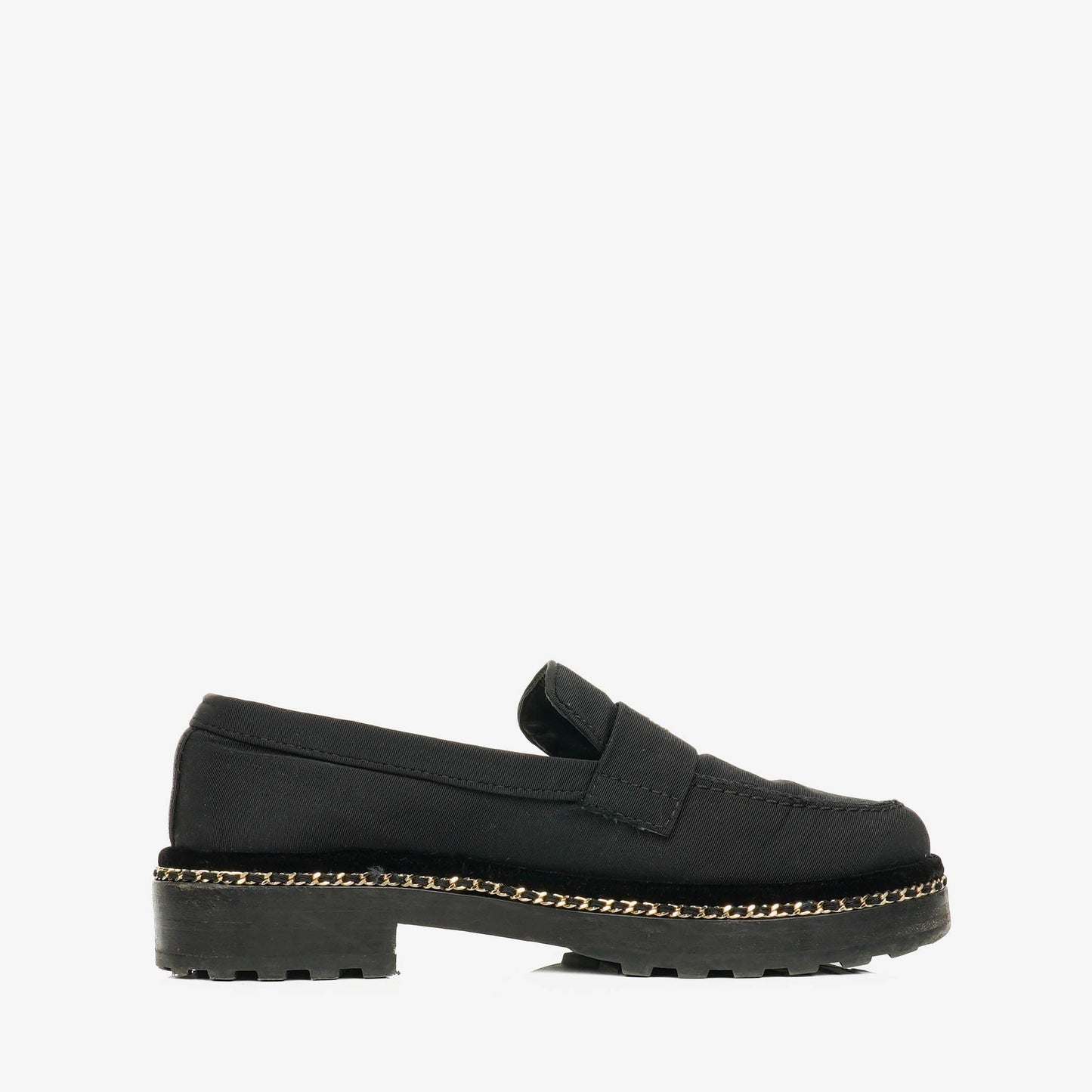 Chanel CC Velvet Platform Mocassins Loafers
