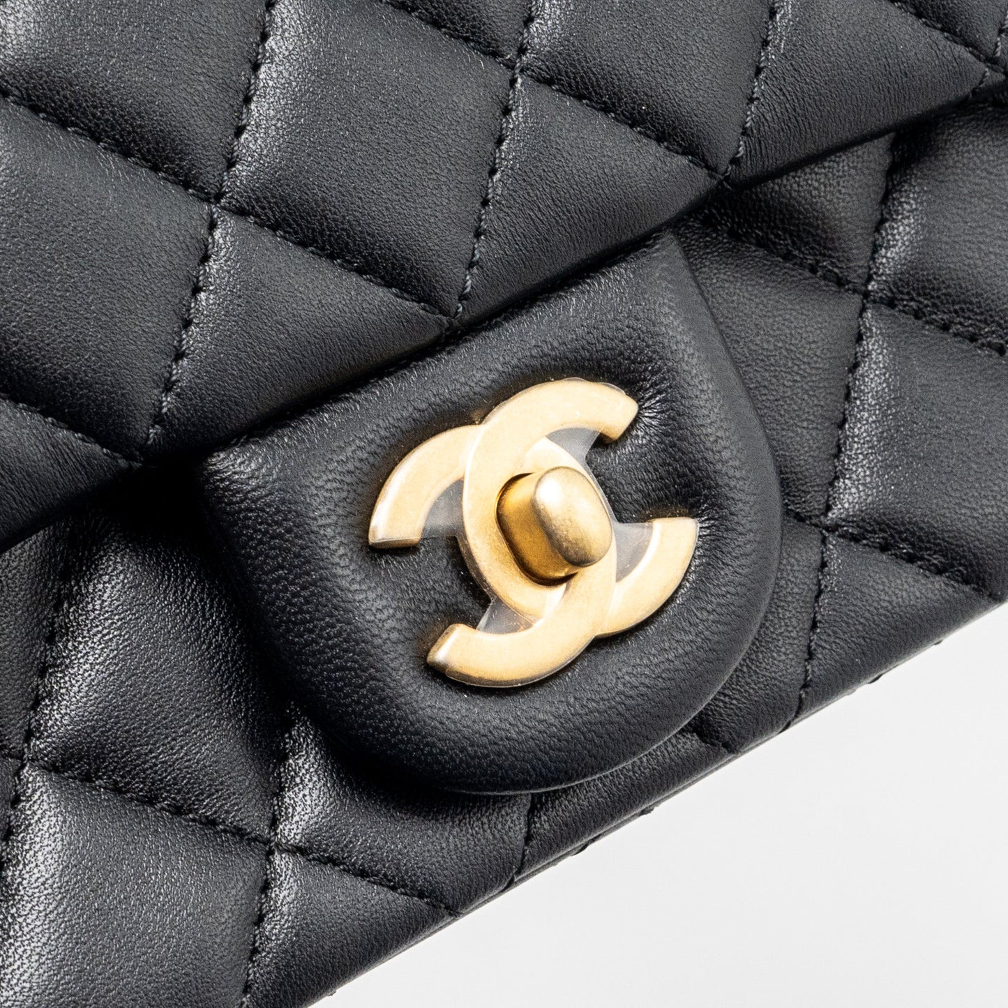 Chanel Pearl Crush Mini Rectangular Flap Bag Lambskin Black  (microchip)