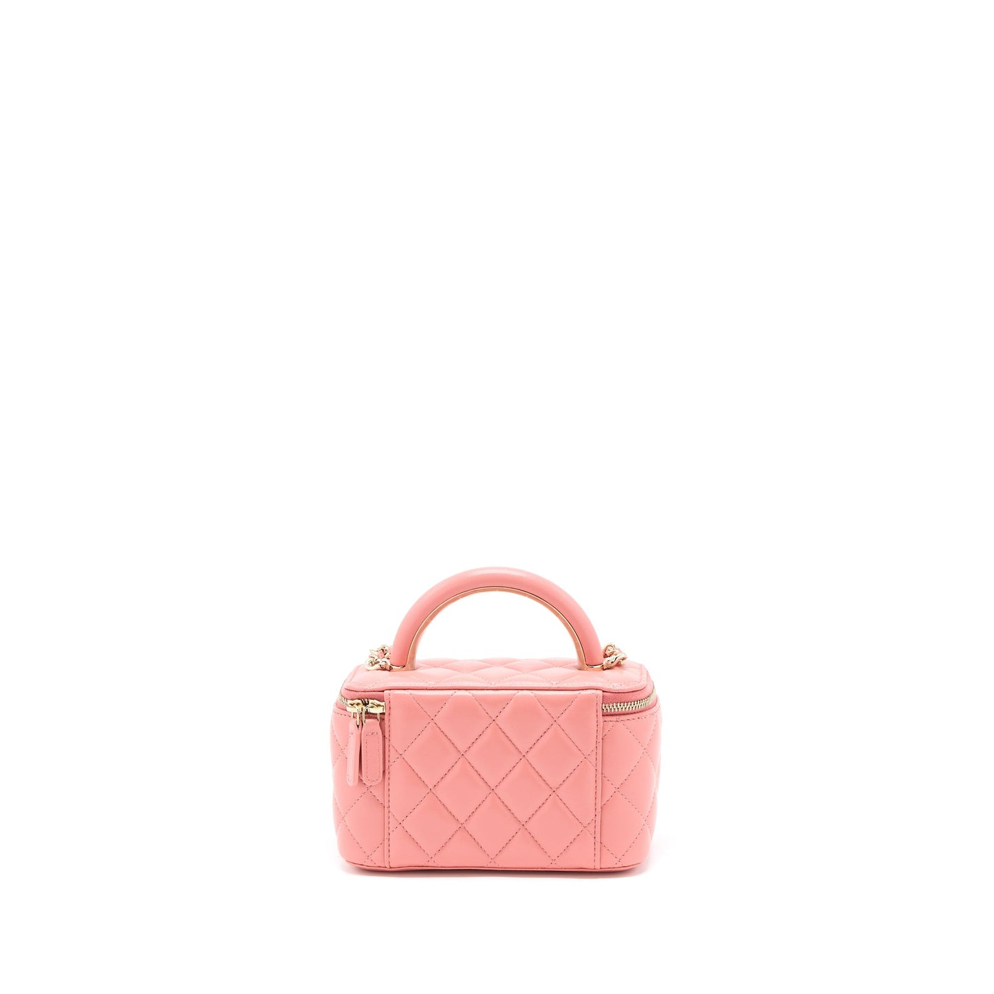 Chanel 22A Top Handle Long Vanity Case Lambskin Pink L (Microchip)