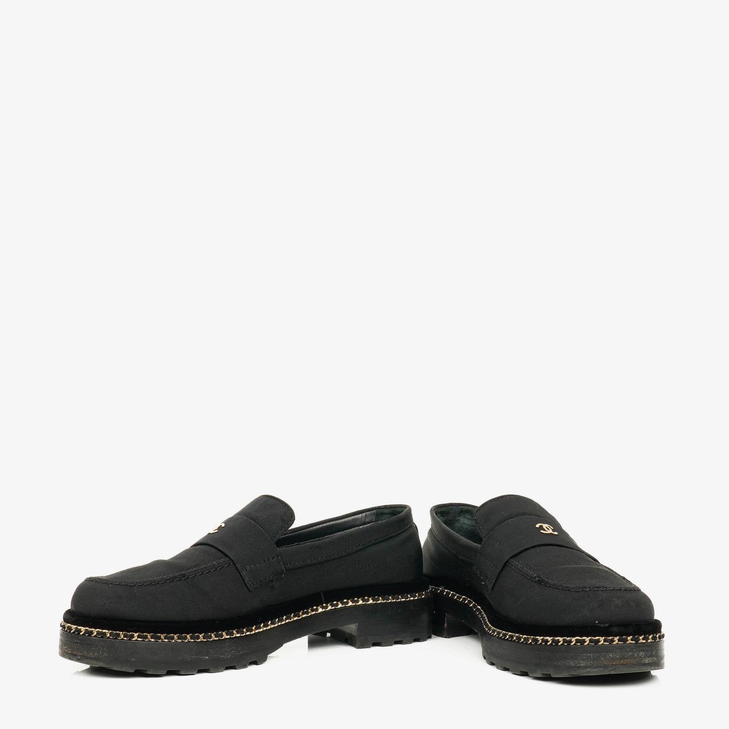 Chanel CC Velvet Platform Mocassins Loafers