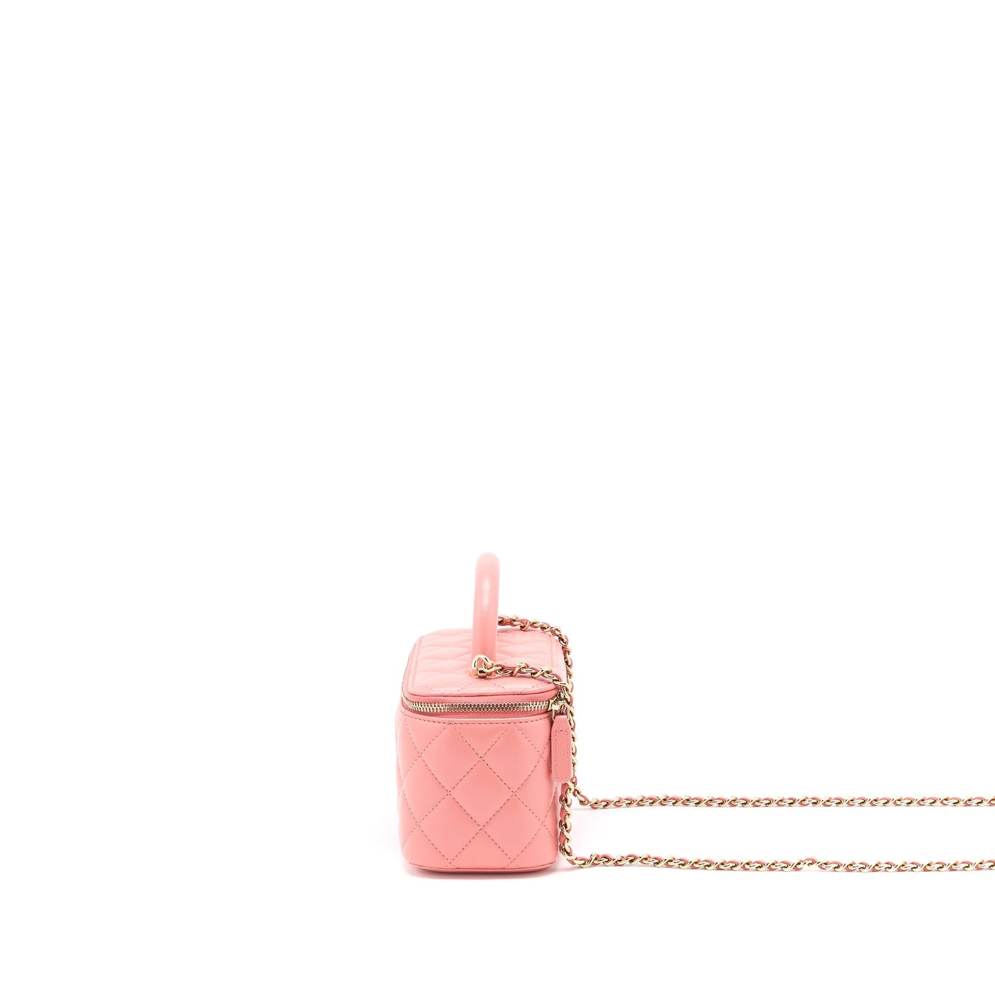 Chanel 22A Top Handle Long Vanity Case Lambskin Pink L (Microchip)