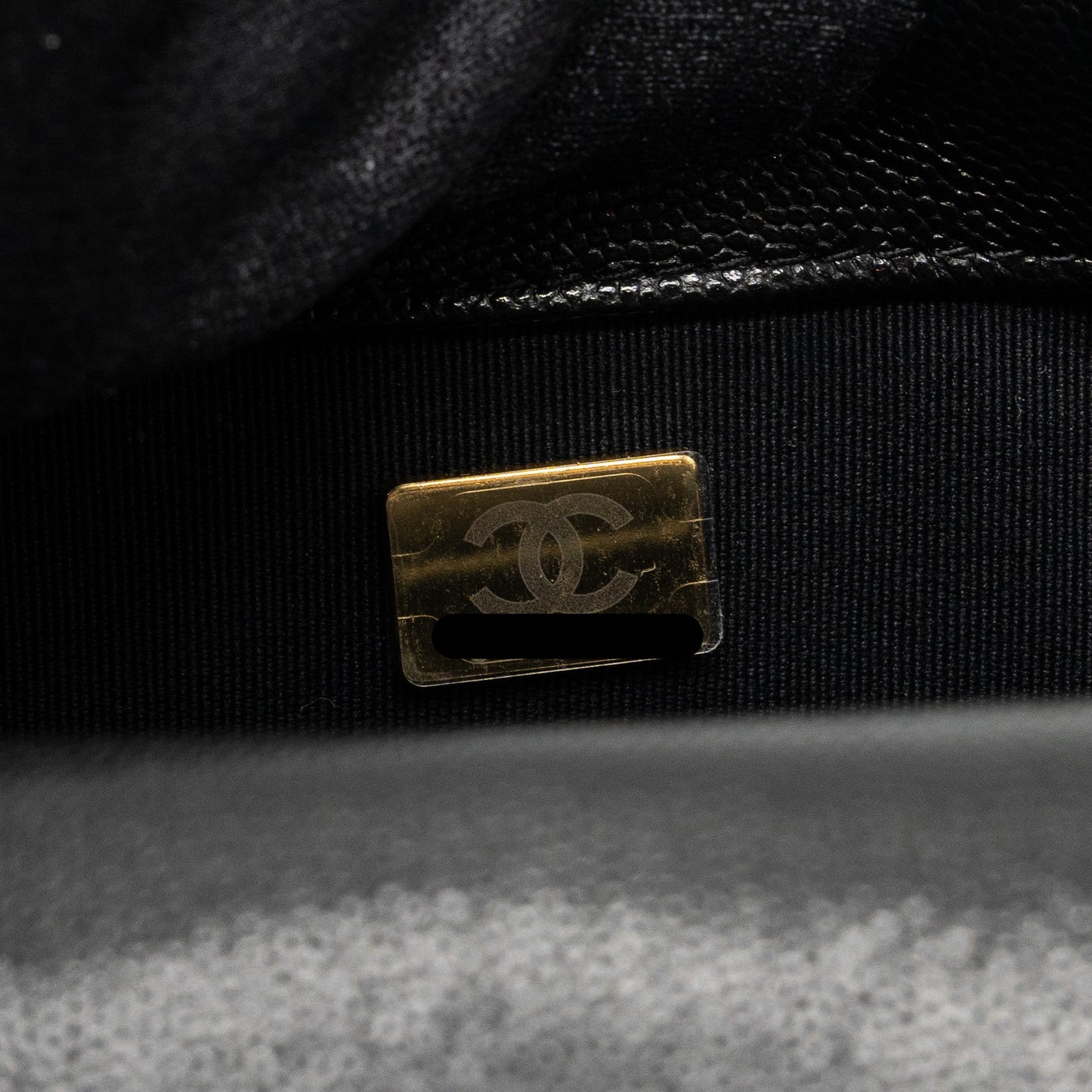 Chanel Quilted Flap Bag with Double and CC Logo Chain Caviar Black  (Microchip)